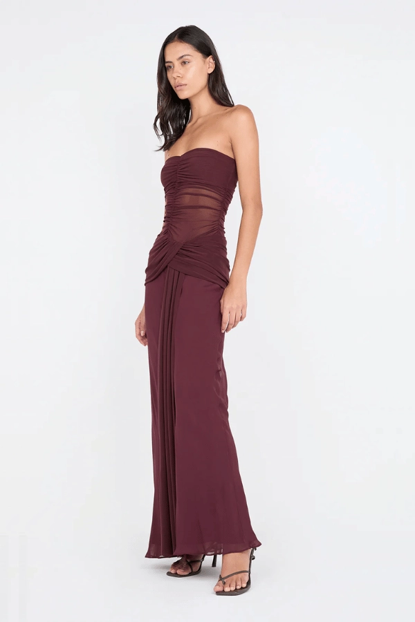 Noemi Strapless Dress Plum Modern Appearance
