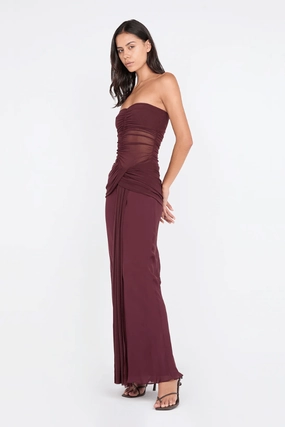 Noemi Strapless Dress Plum Easy Flow Pure Aesthetic