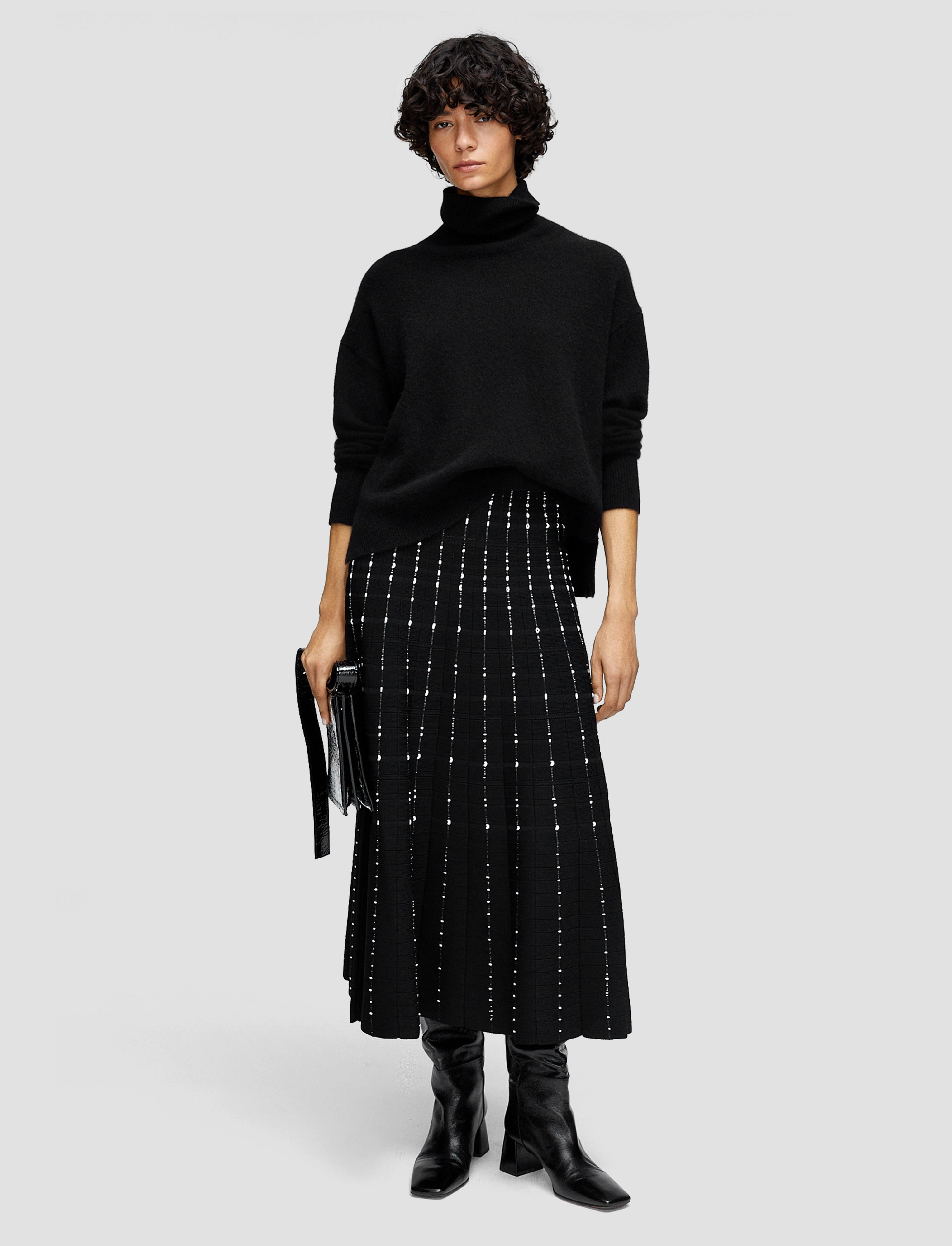 Fragmented Stripes Skirt Thermoregulating Fabric muted tone