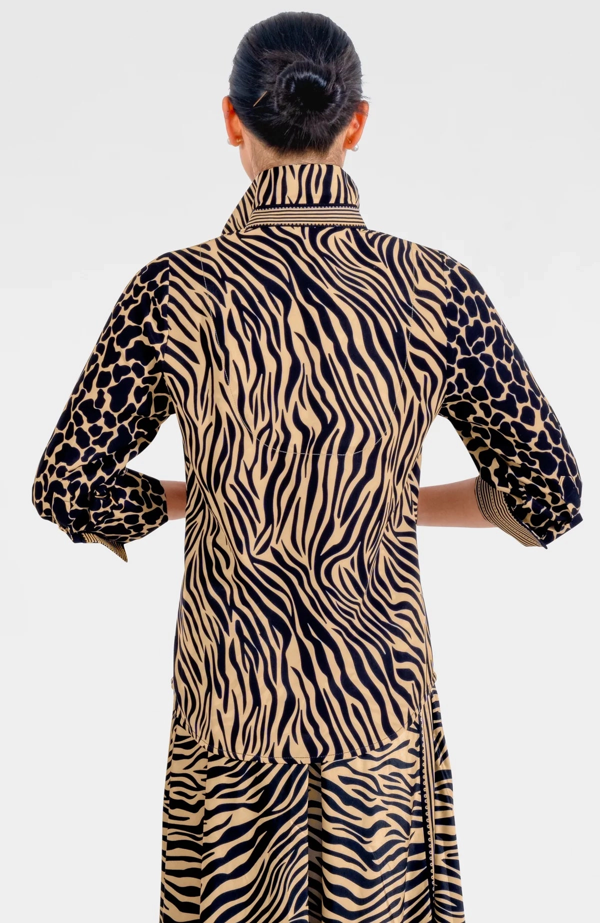 Gretchen Scott Boyfriend Shirt in Zebra Print Work Look Youthful Feel