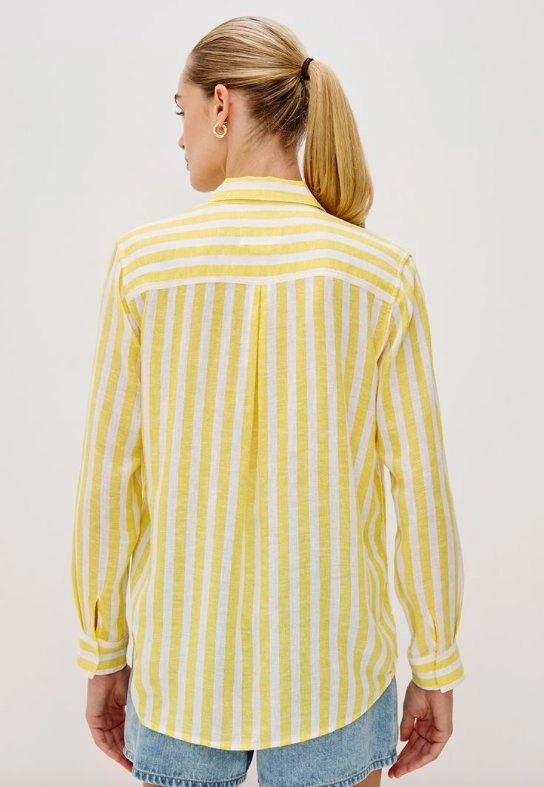 Charli Button-Down Daffodil Stripe Layered Shoulder Gym Wear