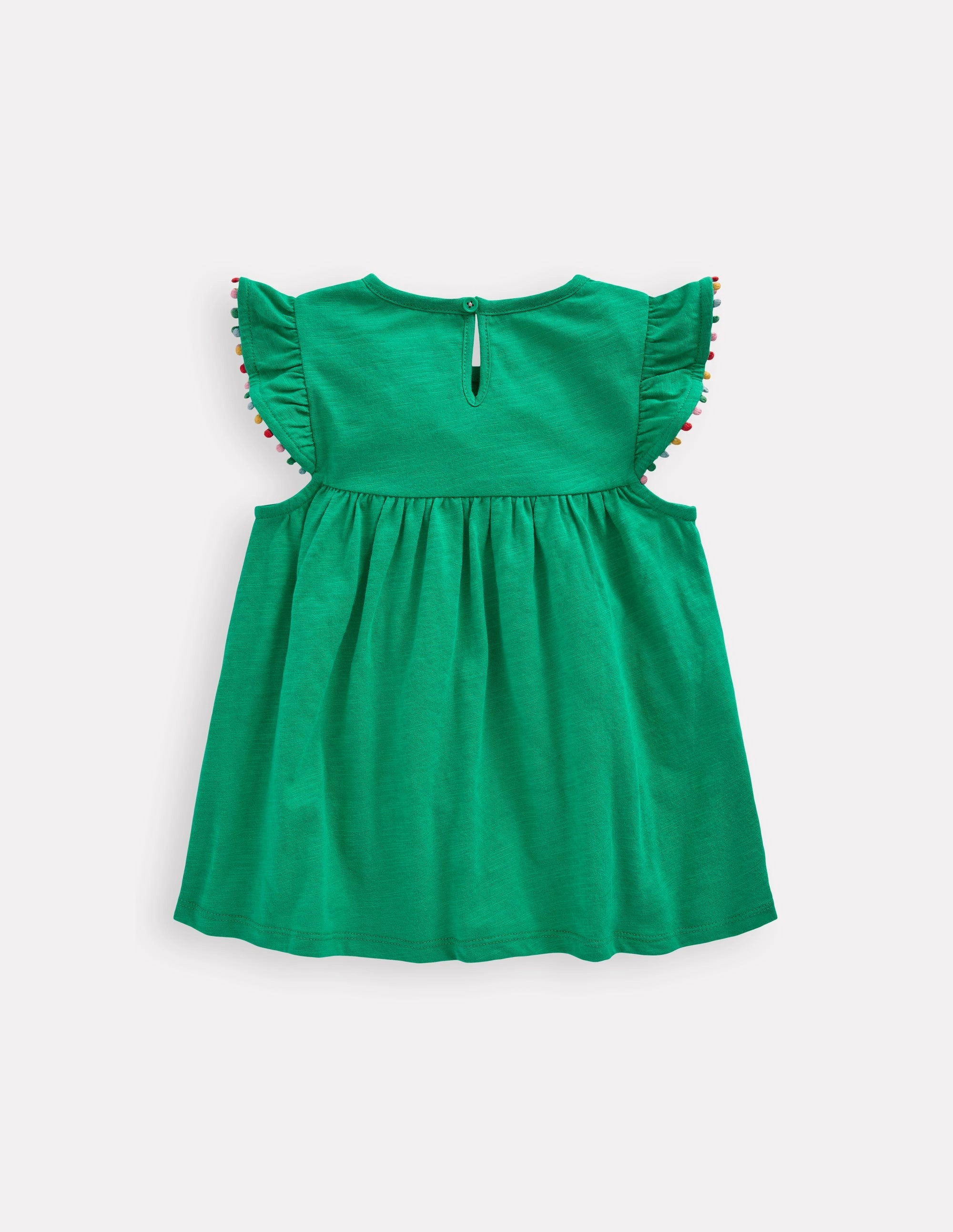 BrushedInnerLining NonSlip Grip Tape Frill Sleeve Pom Top-Bright Emerald