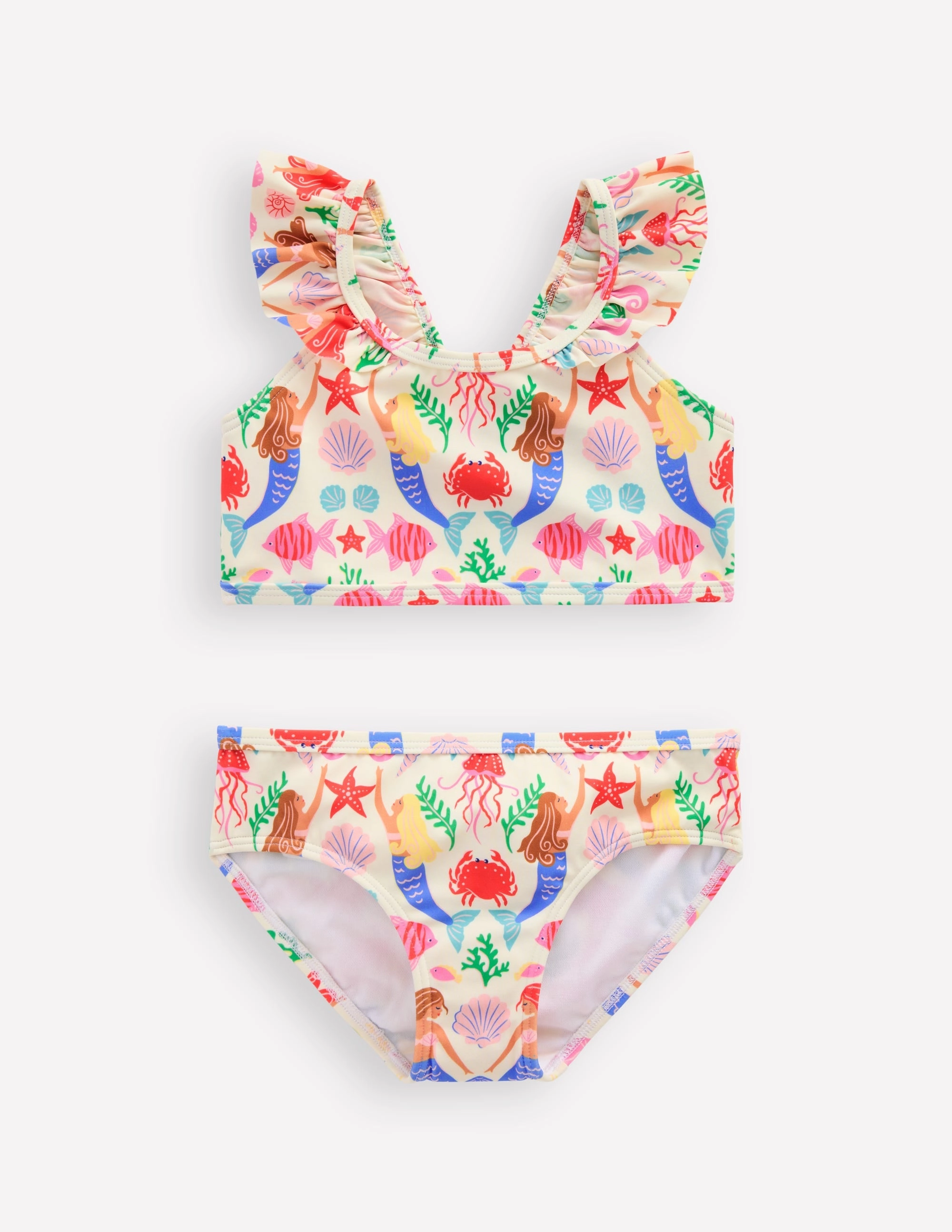 Seaside Swim Frill Strap Bikini-Ivory Mermaid