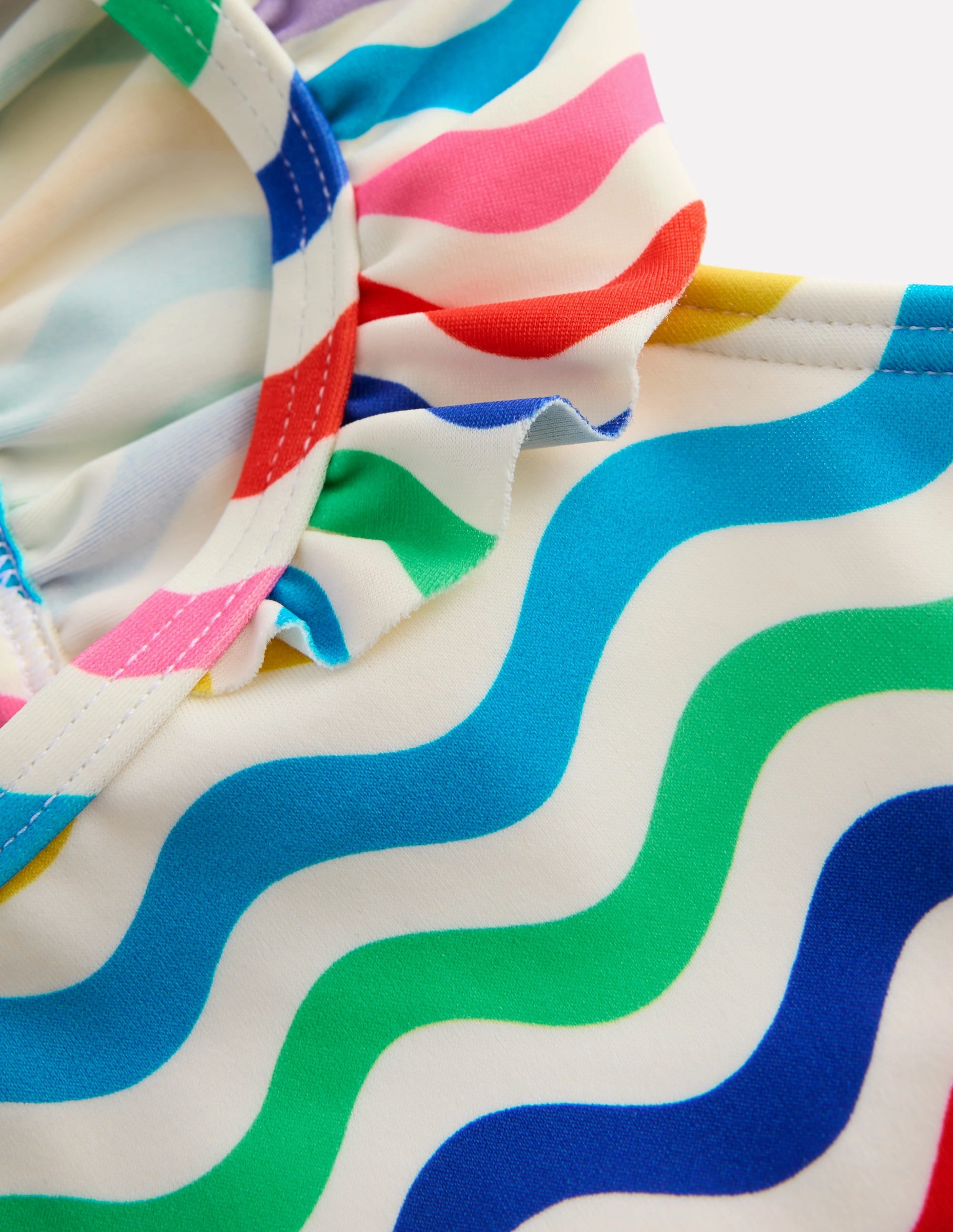 Butterfly Lined Edges Frill Strap Bikini-Multi Wave