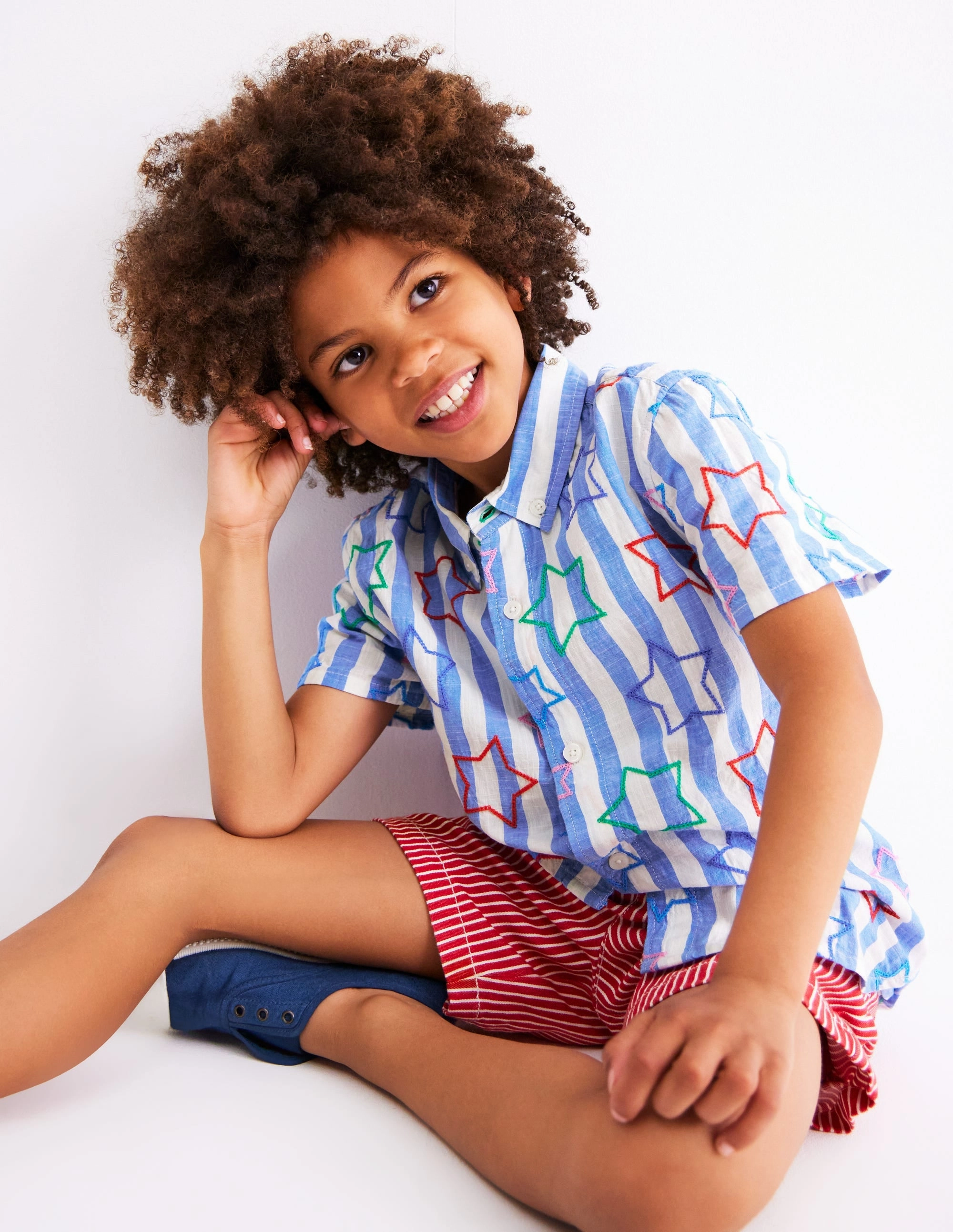 Fun Cotton Shirt-Starry Stripe SeamlessConstruction