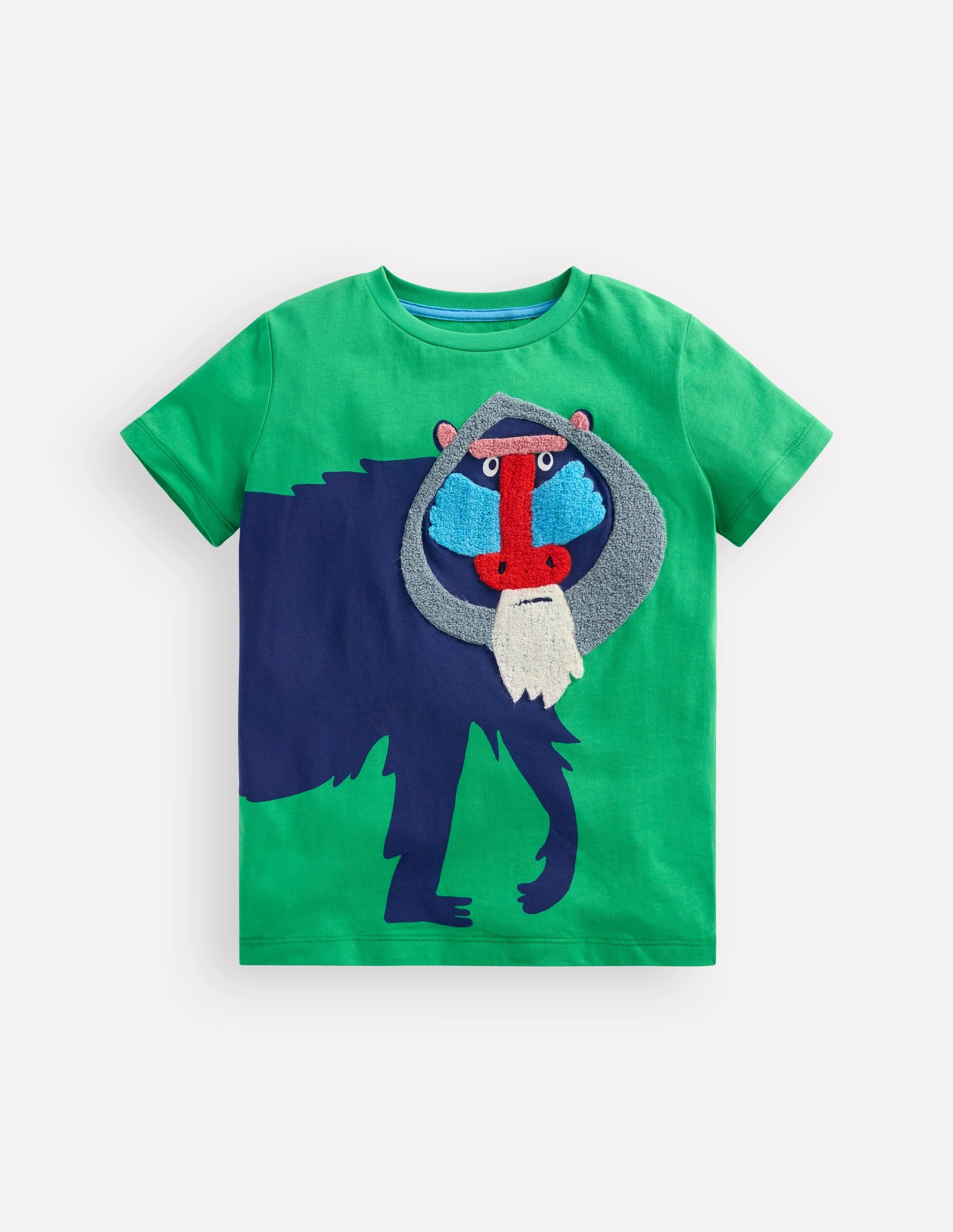 Fun Graphic T-shirt-Sapling Green Baboon Asymmetrical hem
