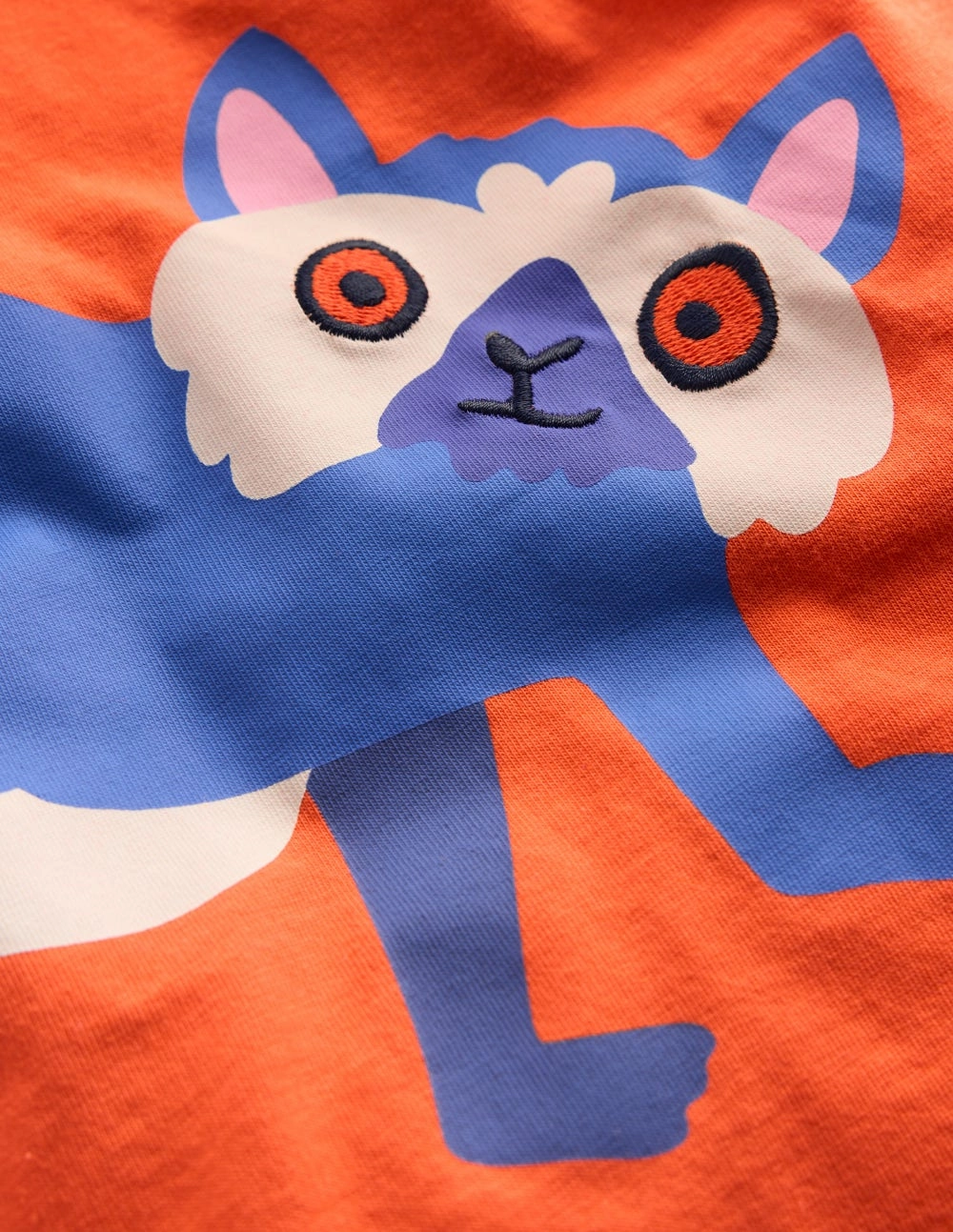 Lightweight Layering Option Fun Graphic T-shirt-Vermillion Orange Limur