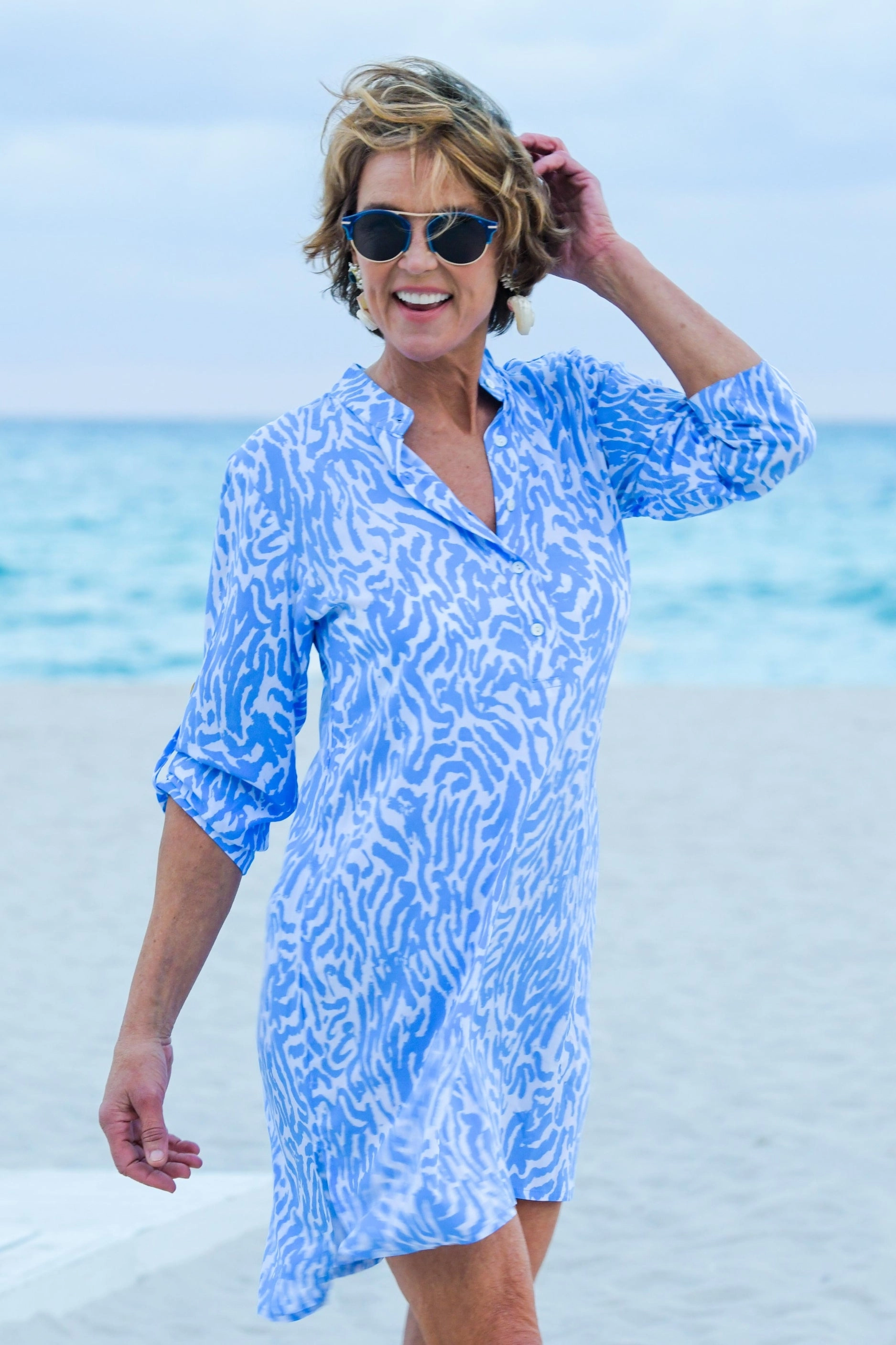 Office Fit Day Tripper Dress / Periwinkle Zebra