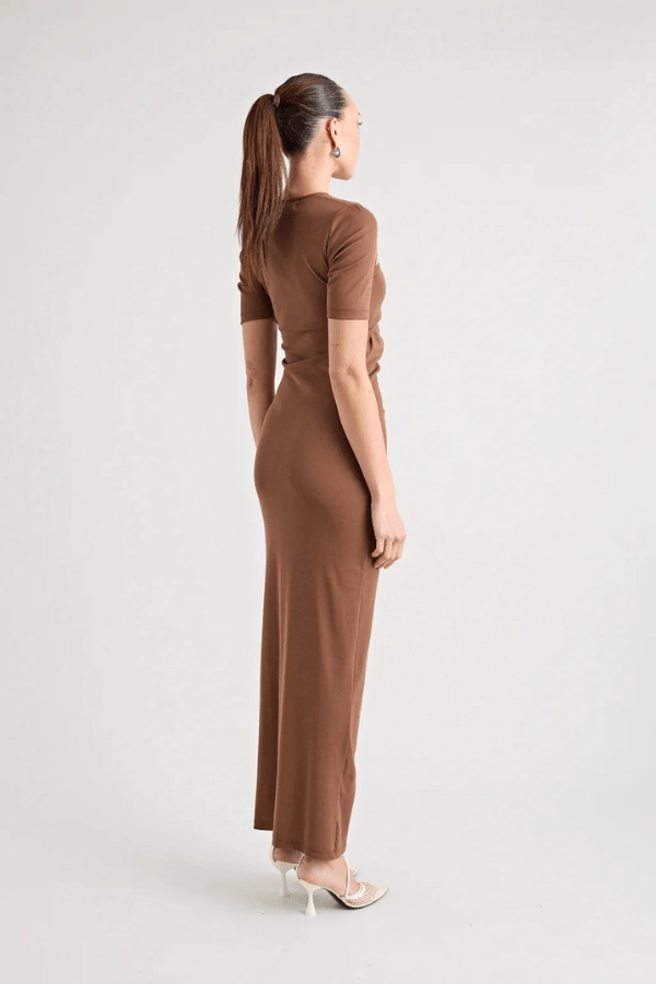 Florence Dress Chocolate Minimalist fit-and-flare