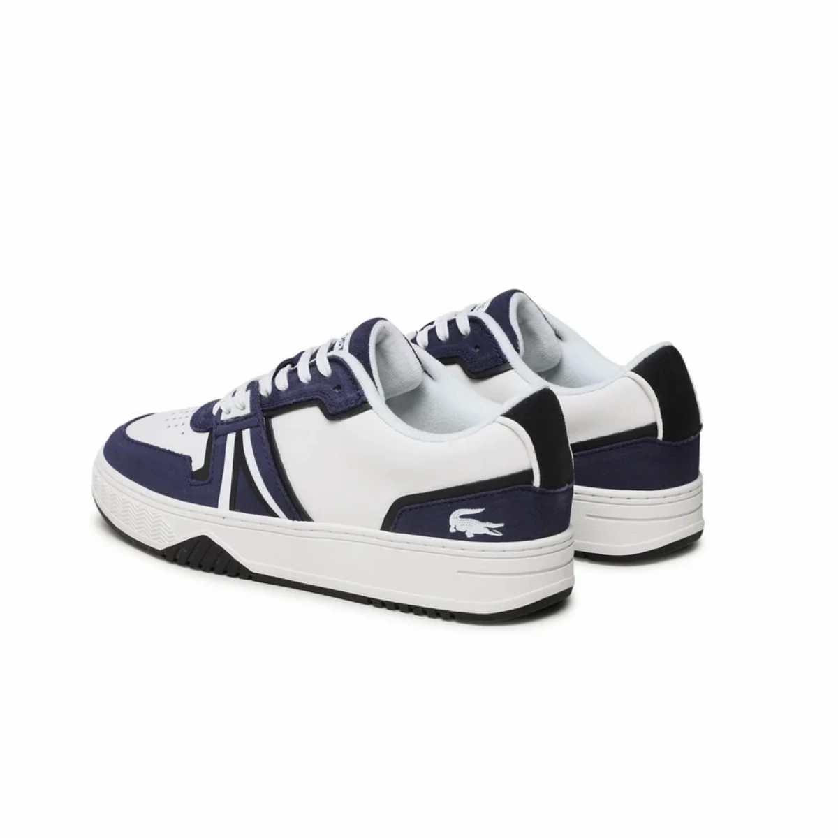 LACOSTE 7-45SMA0036042 L001 123 MN'S (Medium) White/Navy Leather & Synthetic Lifestyle Shoes Breathable Daily Walk Marathon Fit