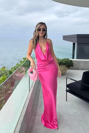 Gabi Gown Neon Pink Elegant formal piece