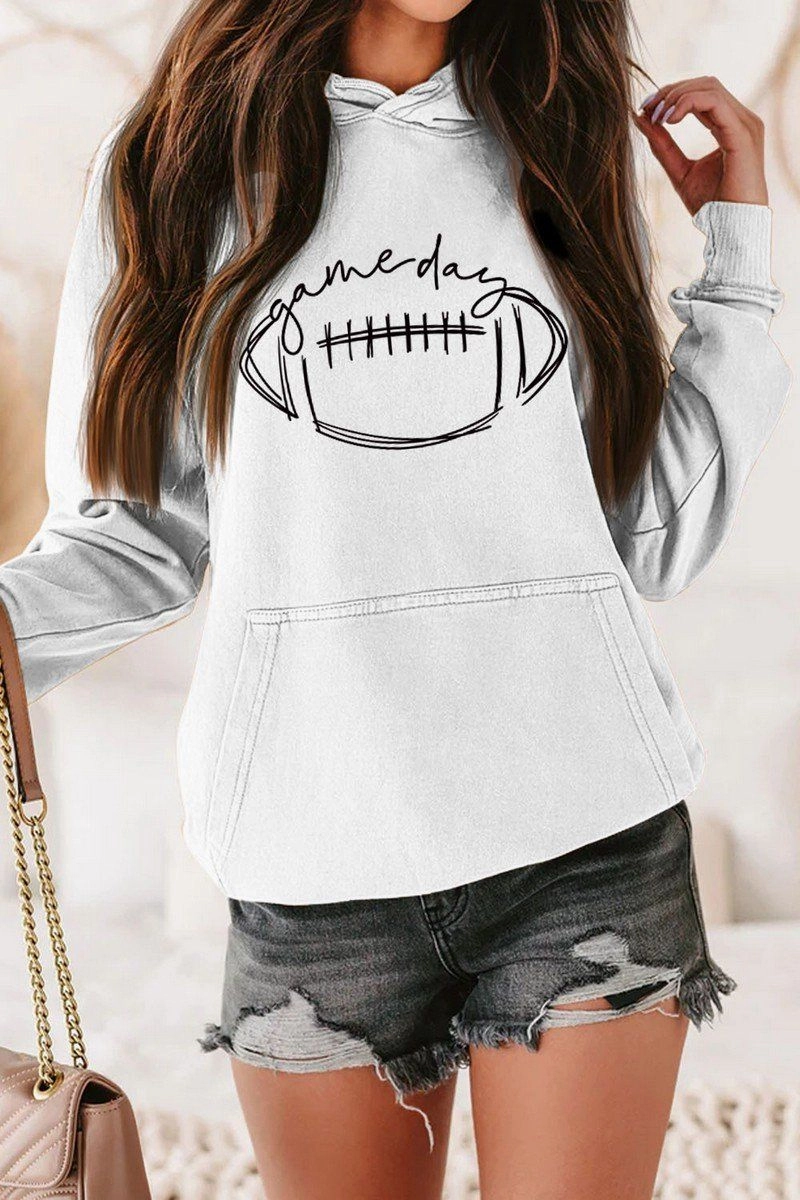 Cozy Fit GAME DAY PRINTING LONG SLEEVE HOODIE PULLOVER