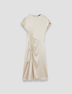 Color Glow Geegee Ruched Silk Satin Dress