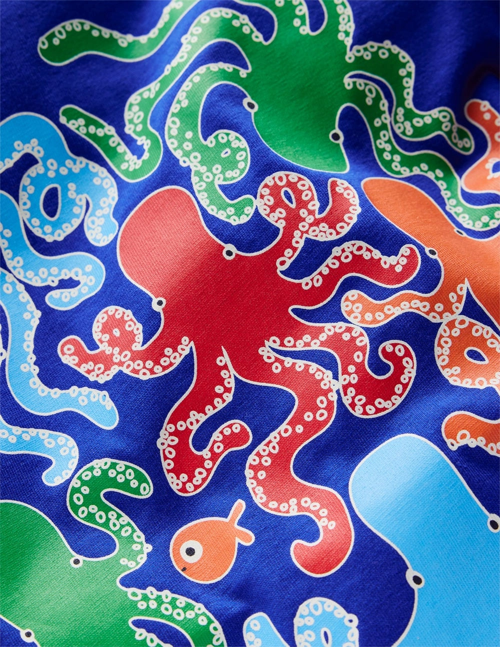 VersatileNeckline EcoCertified Glow-In-The-Dark T-shirt-Bright Blue Octopus