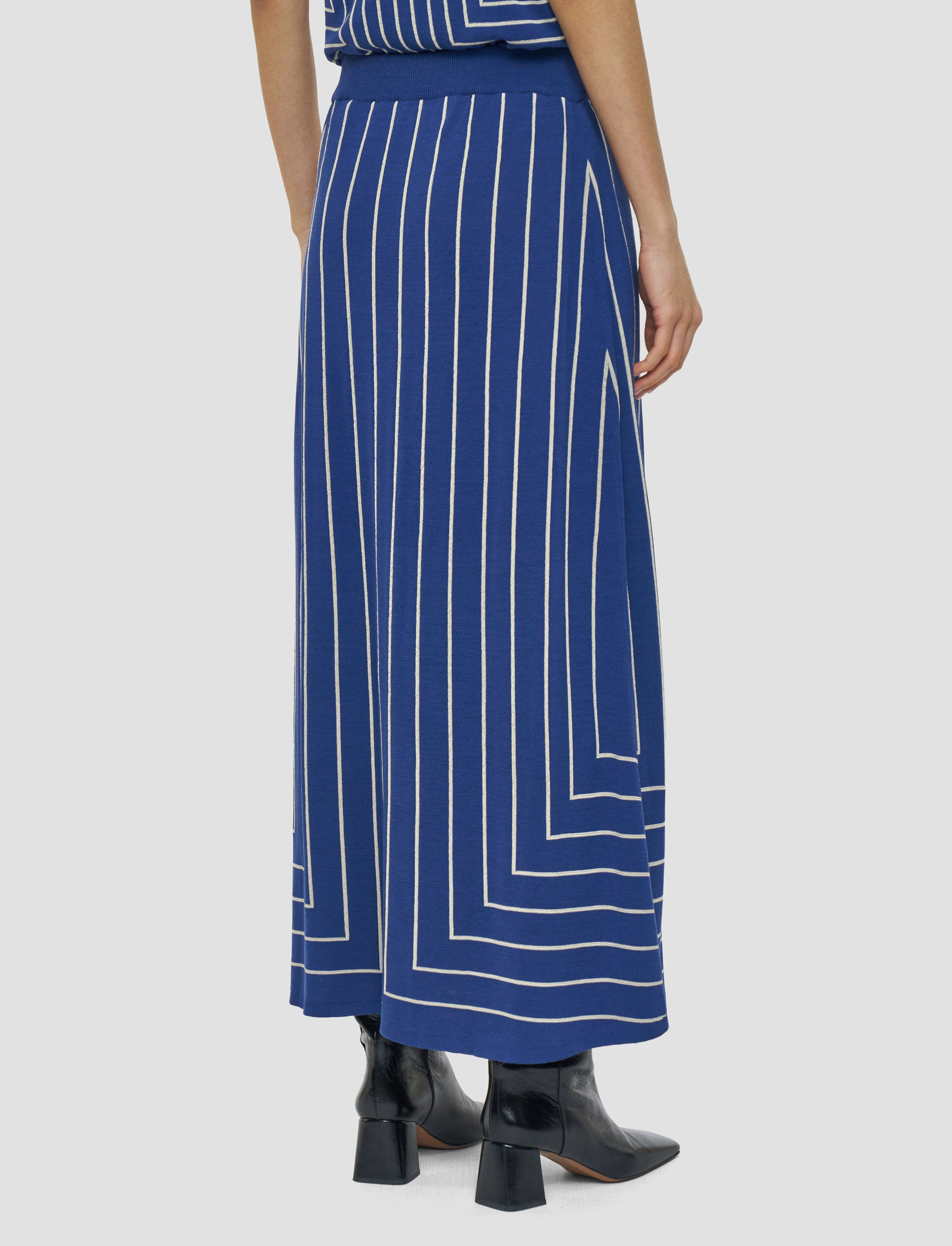 Vibrant color Trendy Style Geometric Jacquard Silk Blend Skirt