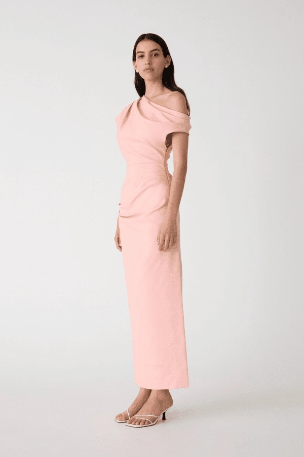 Gia Midi Dress Rose Quartz Pink Leg-Lengthening