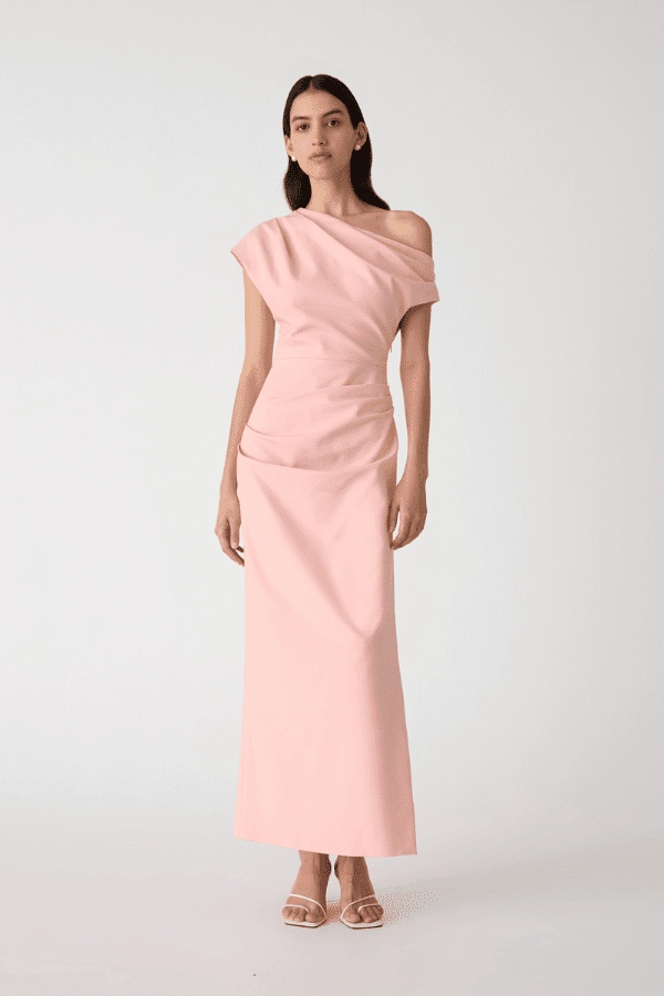 Gia Midi Dress Rose Quartz Pink Tailored Mood