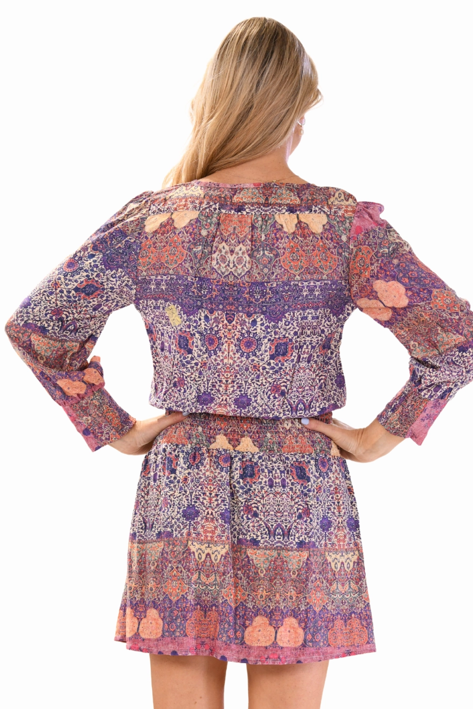 Ginny Dress / Stained Glass Plum Fall Outfit Velvet-Touch