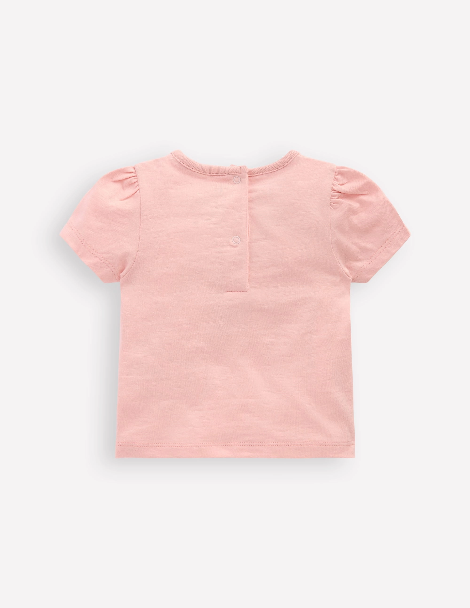 Odor Resistant Girls Puff Sleeve Logo T-Shirt-Chalk Pink May Day Bunny