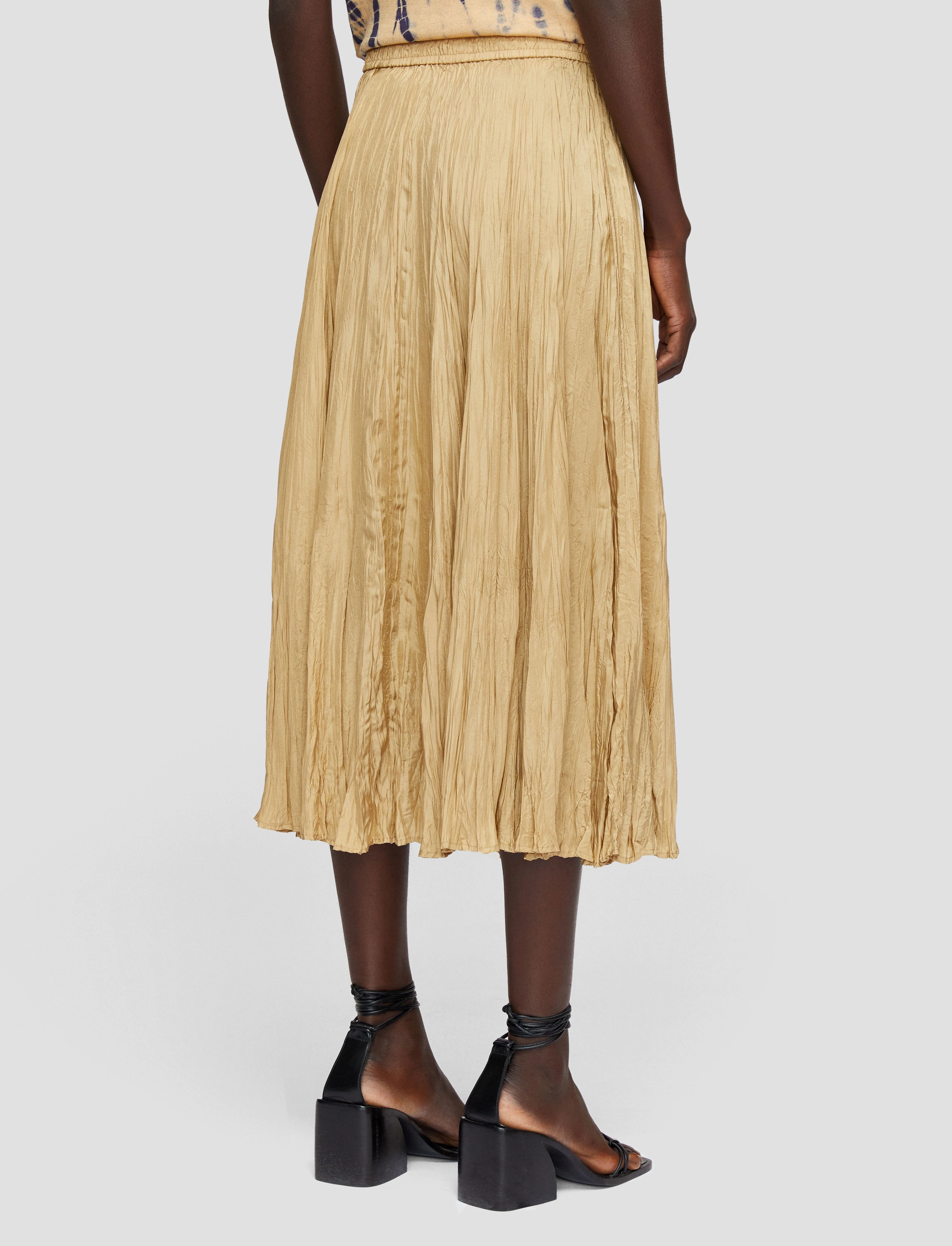 Sully Habotai Silk Skirt Back Slit Crisp Fit