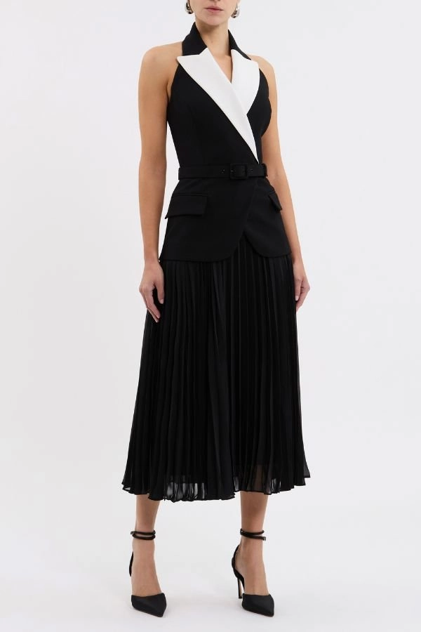 Street Mood Emma Midi Dress Black and White