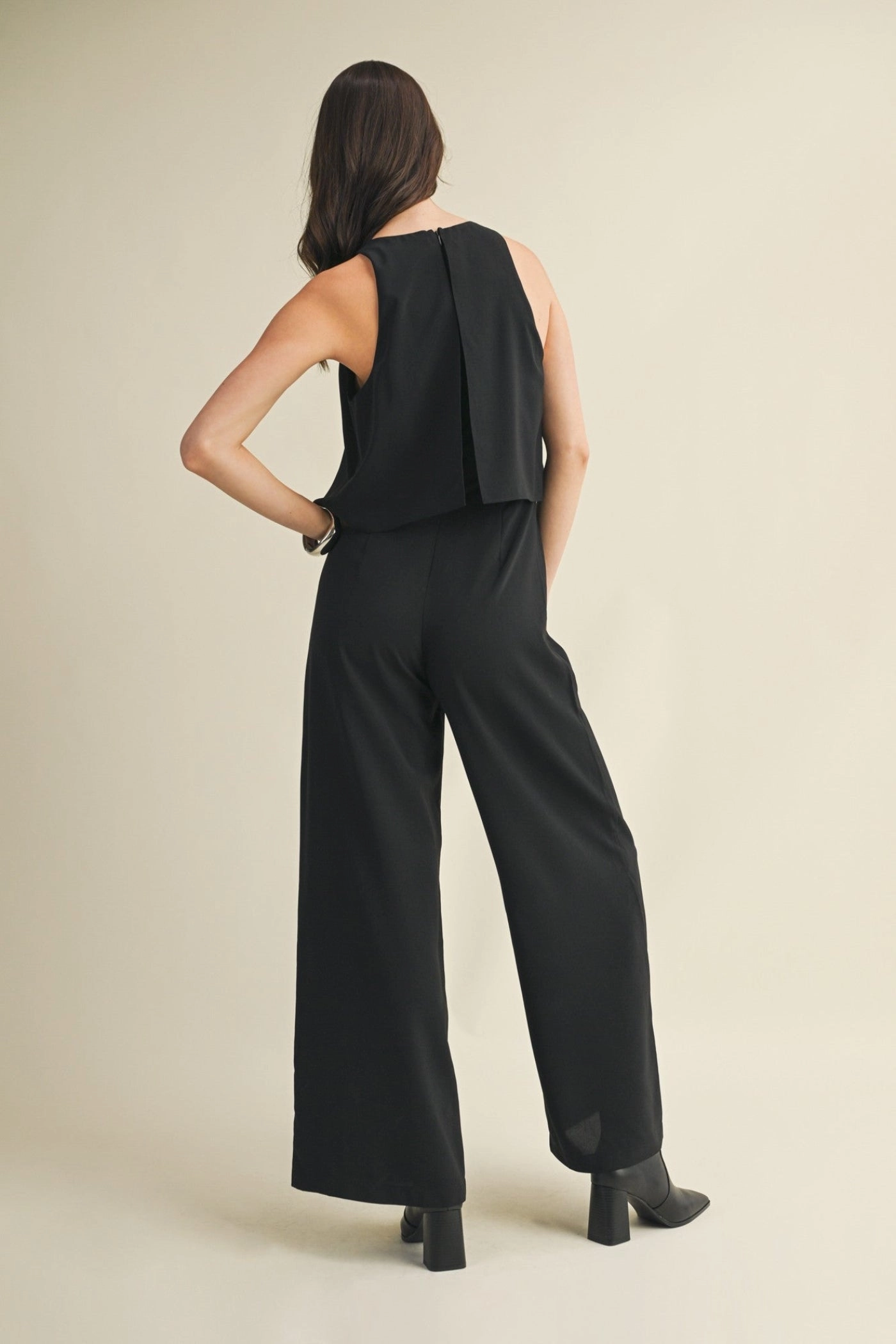 Lightweight Street Fine Beach GLORIA LAYERED SLEEVELESS JUMPSUIT