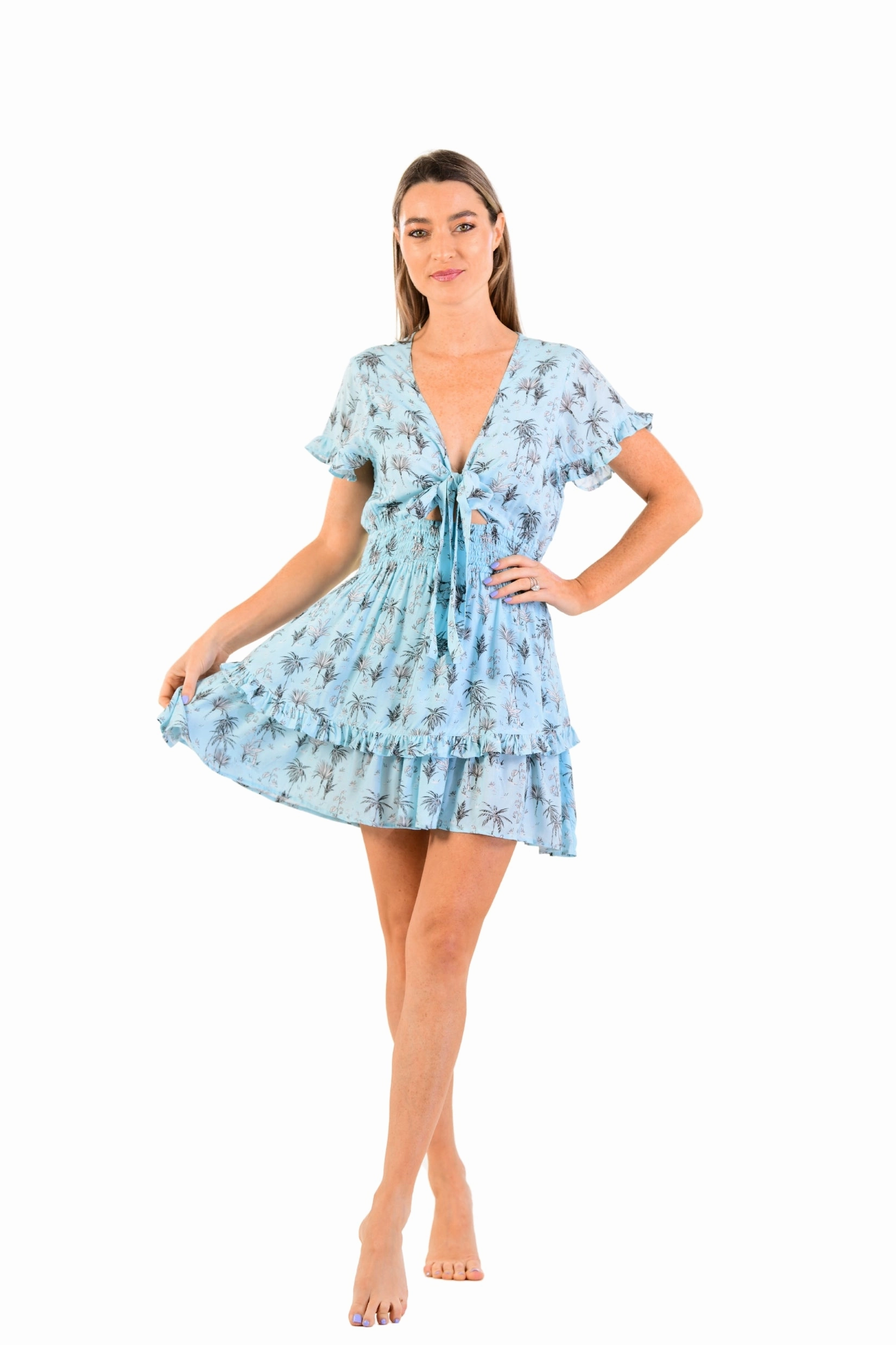 Sarah Dress / Blue Jungle Feminine Touch