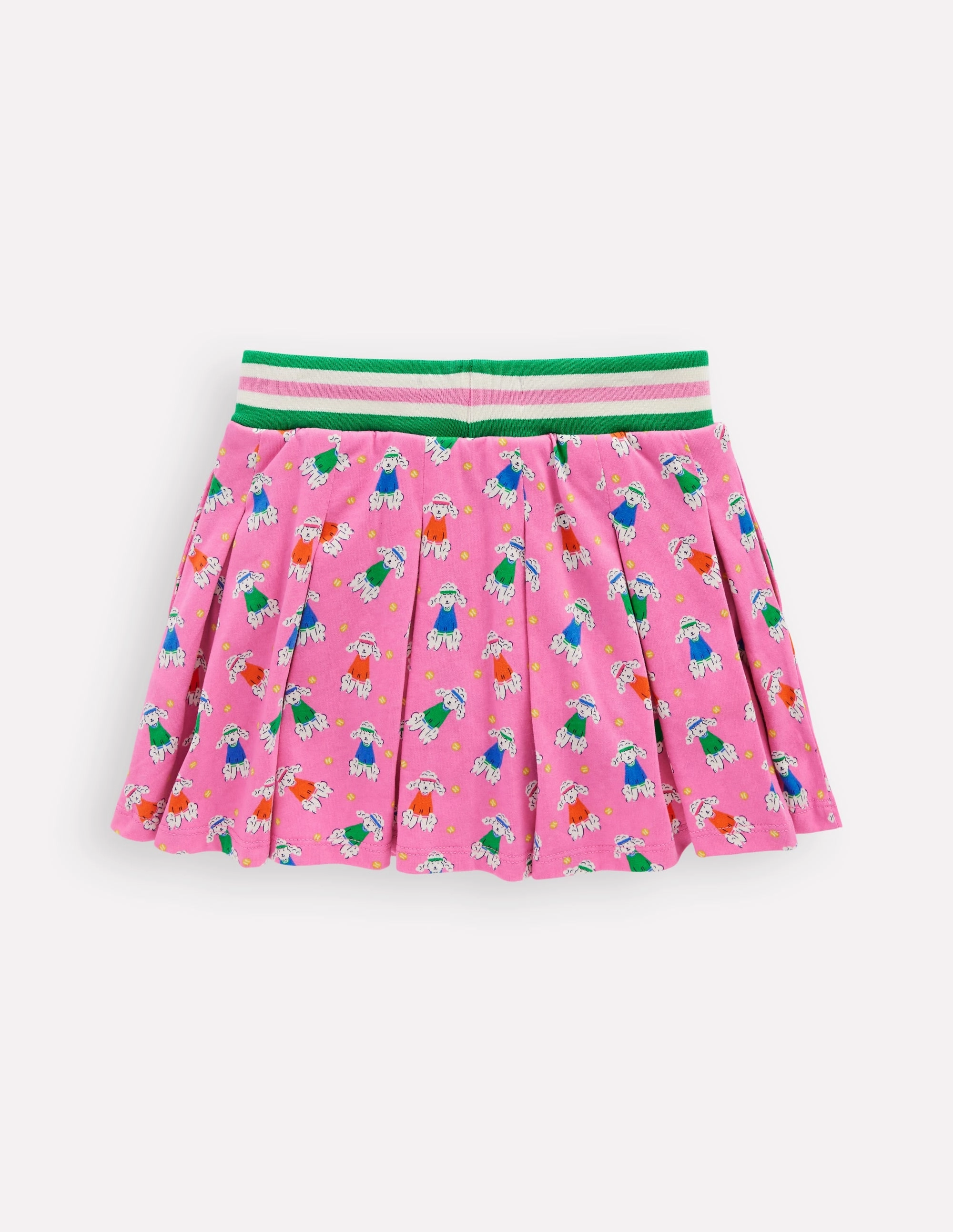 Soft Focus Sturdy Waistband Pleated Jersey Skort-Cosmos Pink Sporty Poodle