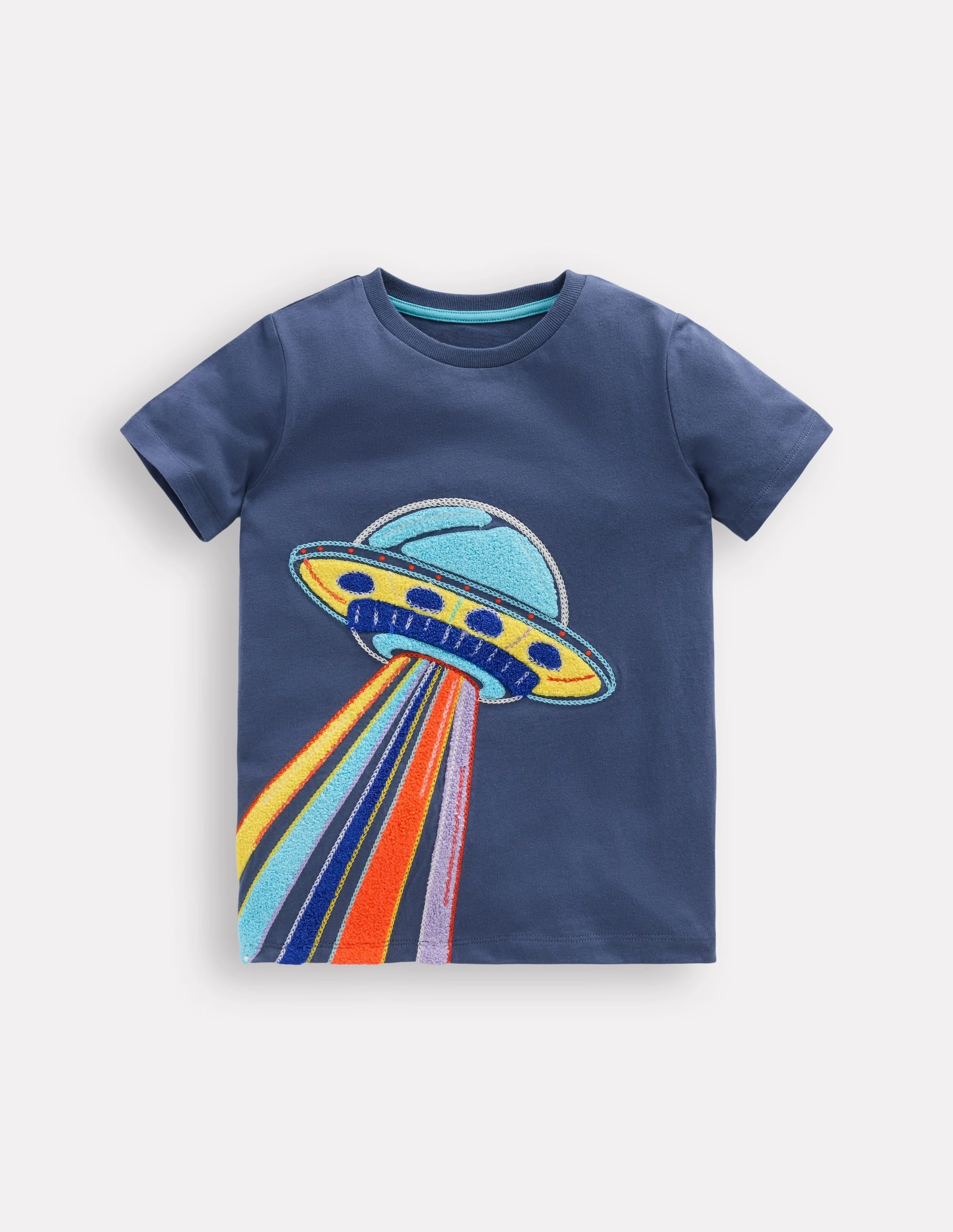 AthleticInspired Light Reflective Printing Glow Superstitch T-Shirt-Robot Blue UFO