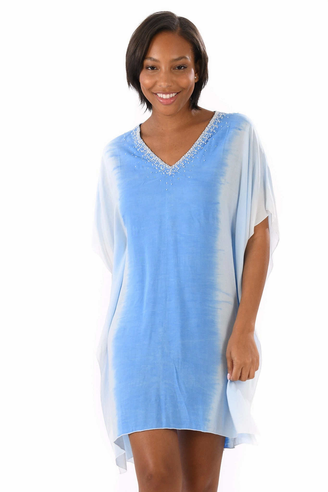 Goddess Kaftan / Capri Blue Ombre Minimal Motion