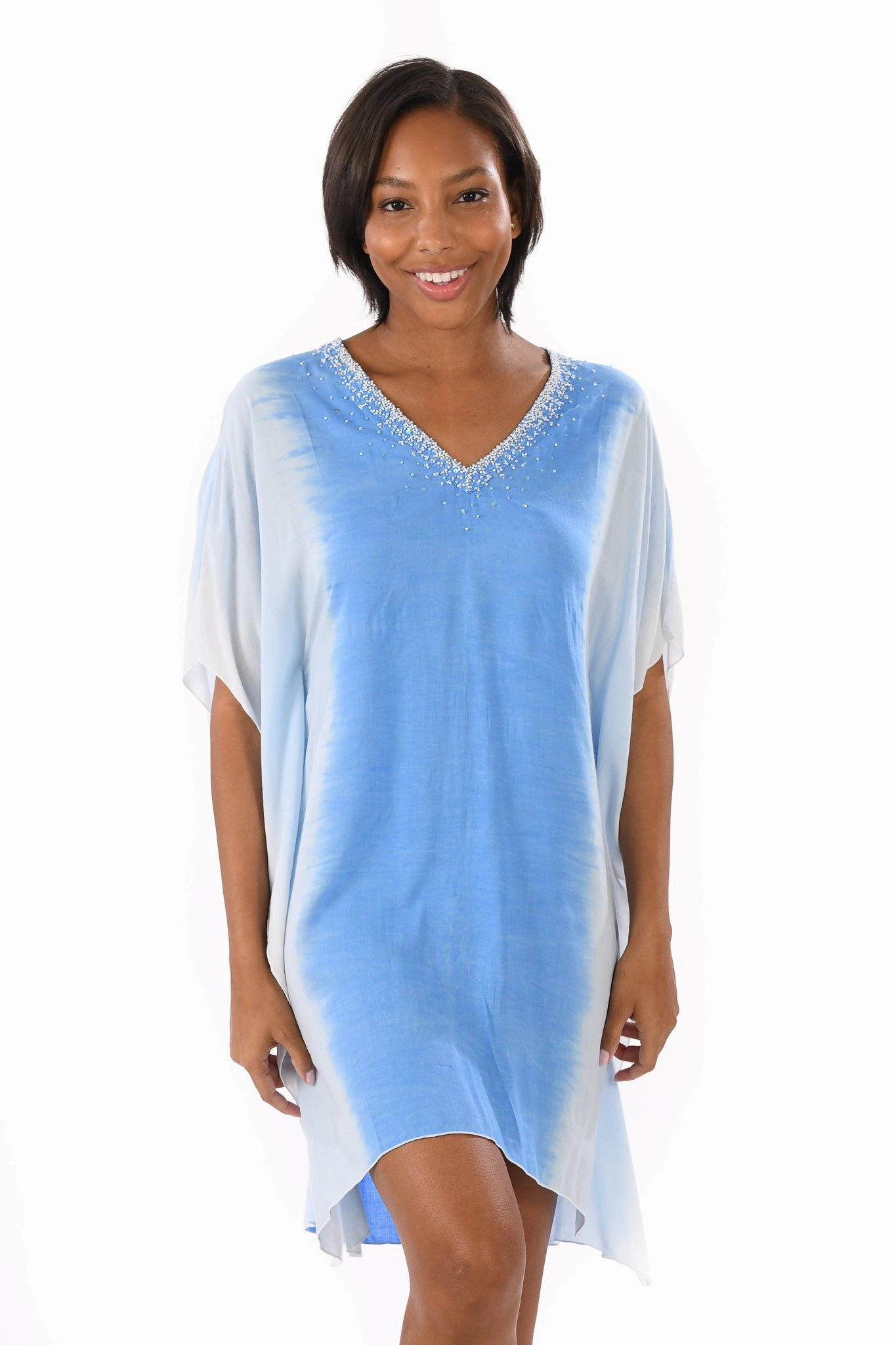 Goddess Kaftan / Capri Blue Ombre Light Motion Easy and Effortless