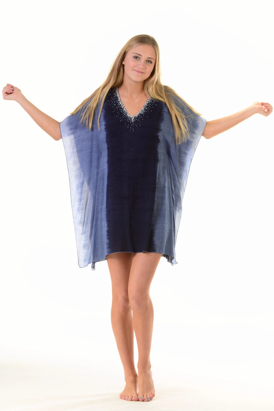 Versatile Cut Trendy Wear Goddess Kaftan / Starry Night Navy