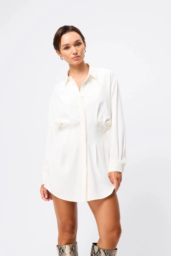 Good Intentions Mini Dress White Sleek Fit