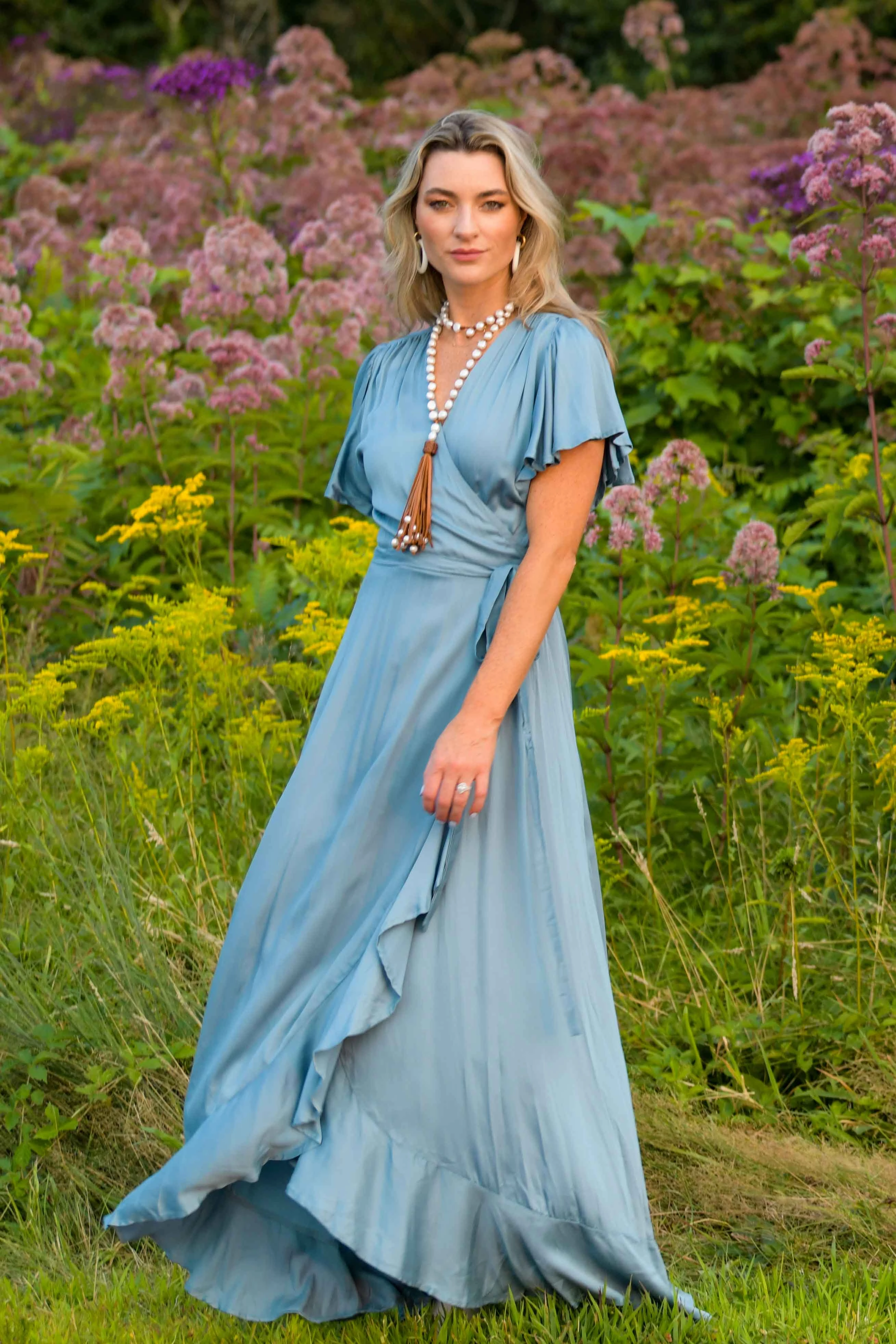 Pleated-Texture Love Energy Katarina Dress / Blue