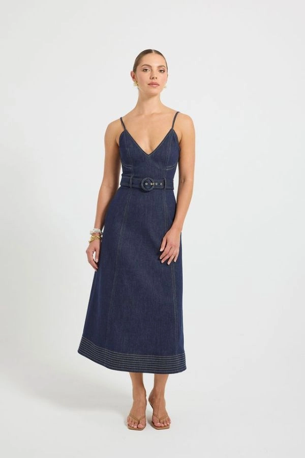 Indie Flared Midi Indigo Modern Edge Comfy and Cozy