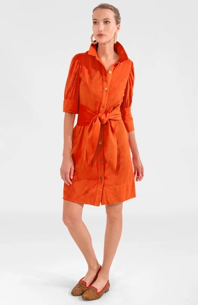 Gretchen Scott Swagger Dress Ultra Suede in Orange Night Mood