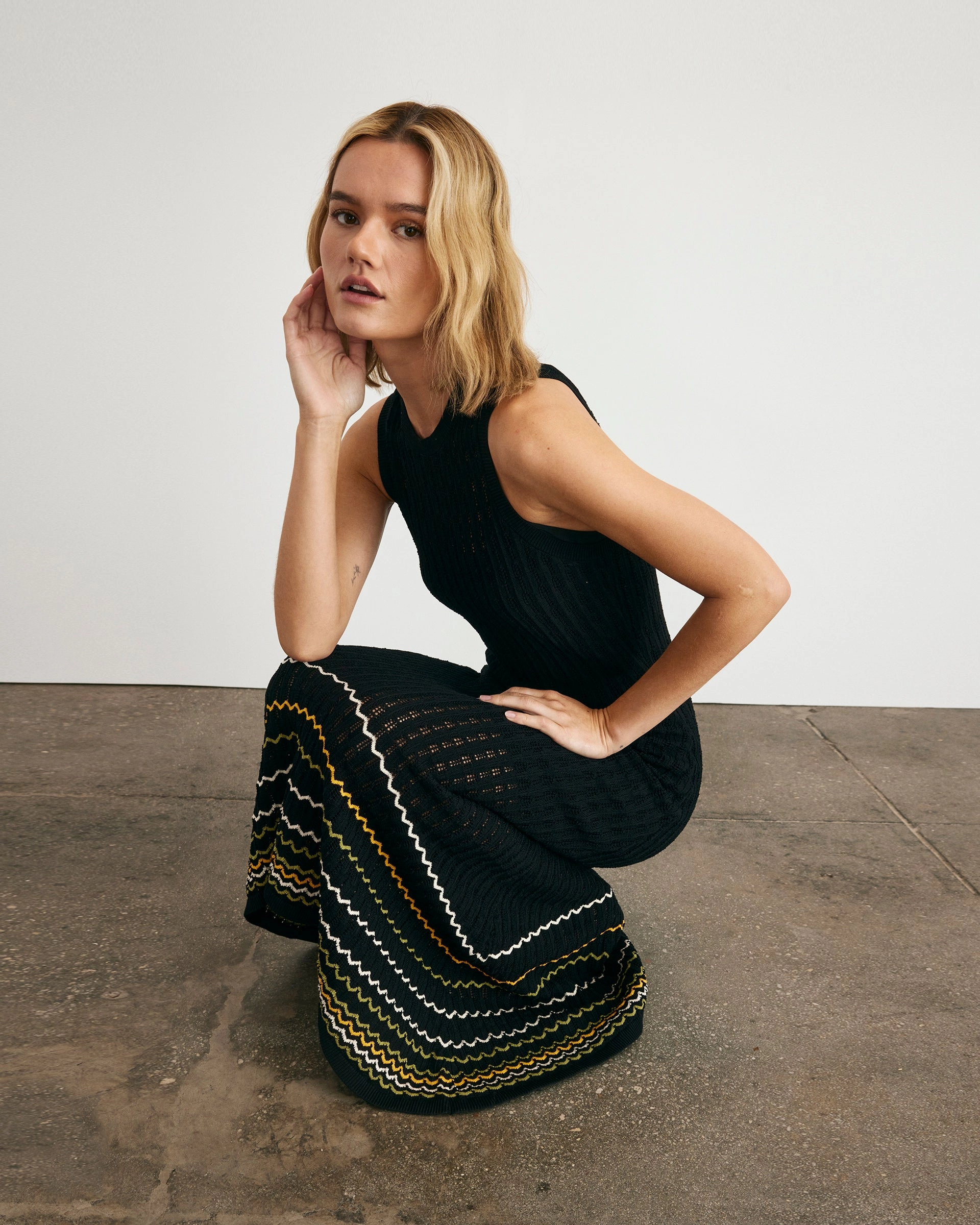 Greyson Dress Glossy Fabric Sheer-Overlay