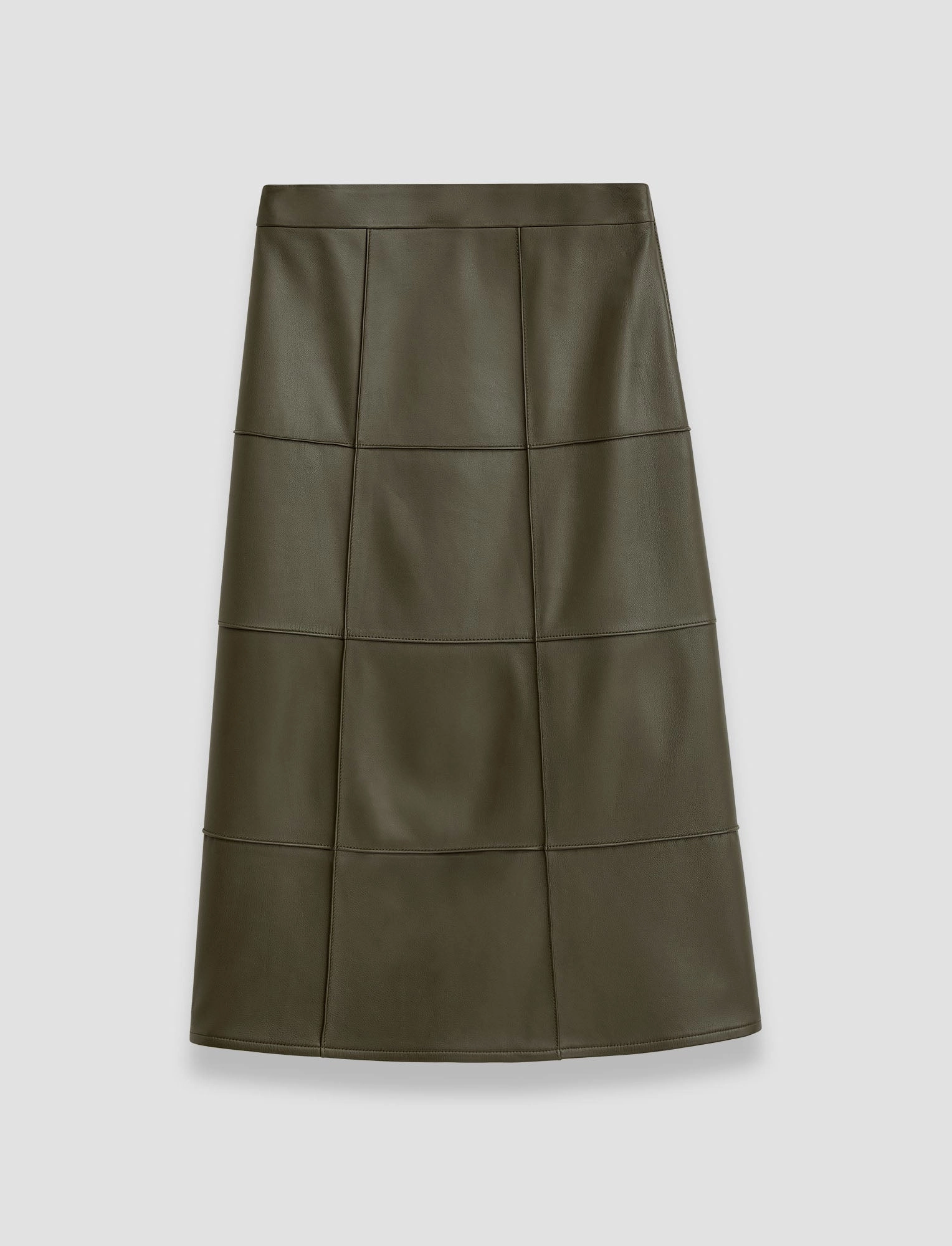 Grid Nappa Leather Keller Skirt Neat Finish Style Essential