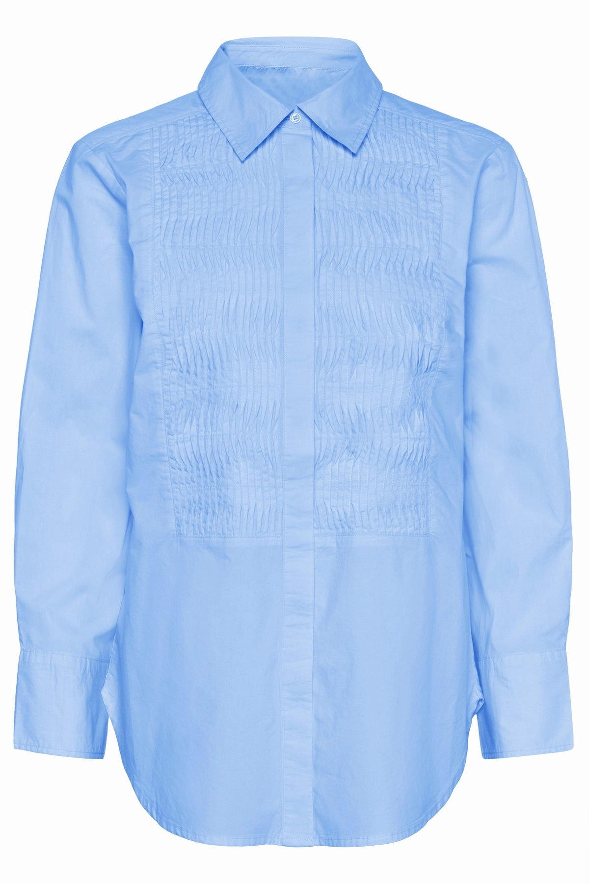 NATINKA RUFFLE SHIRT simple design Seamless Knit Design