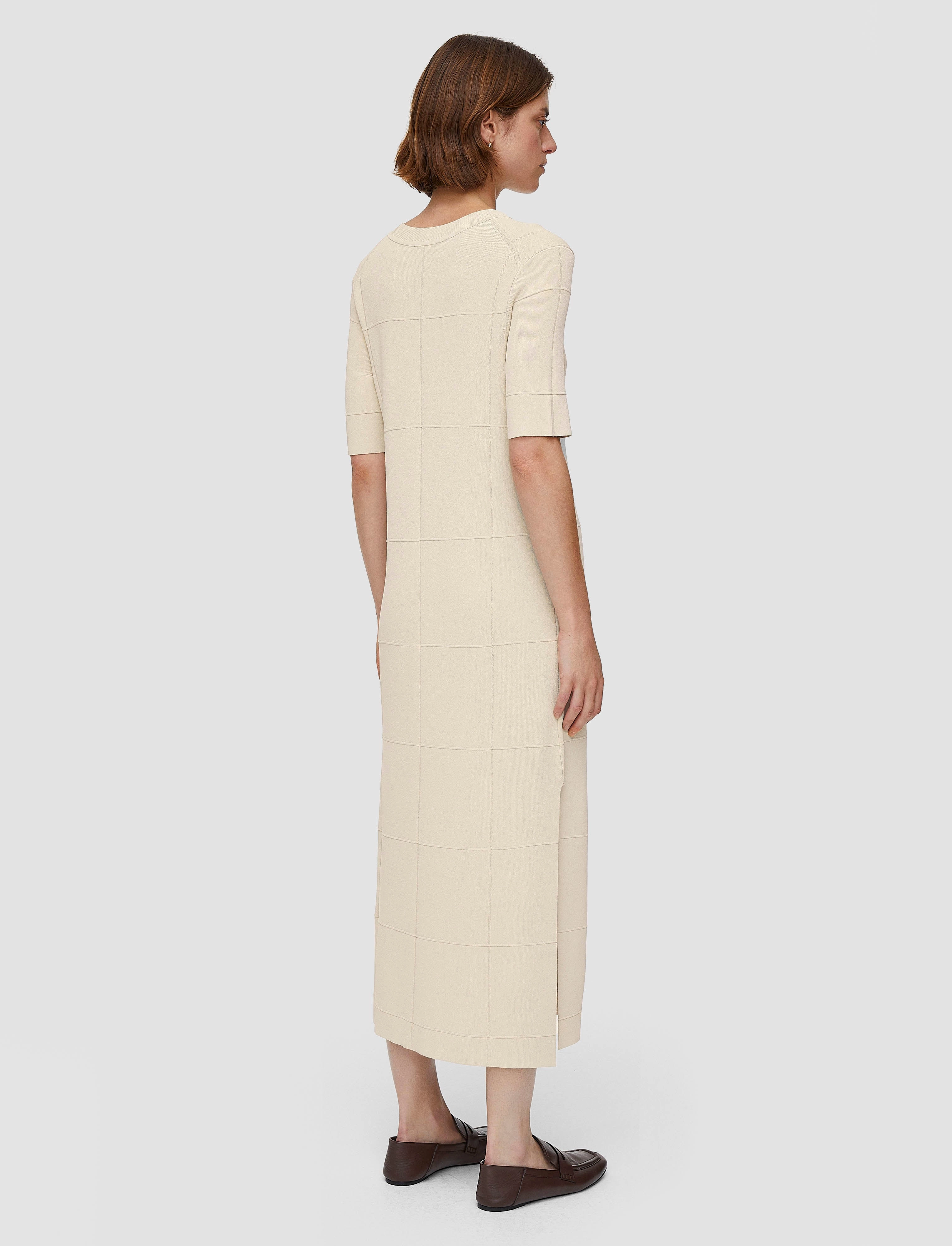 Photo Bright Grid Viscose Knitted Dress