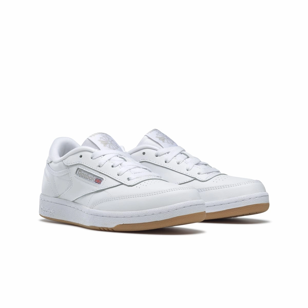 Photo Glam Water Resistant Construction REEBOK CN5646 (100000213) CLUB C JR'S (Medium) White/Gum Leather Lifestyle Shoes
