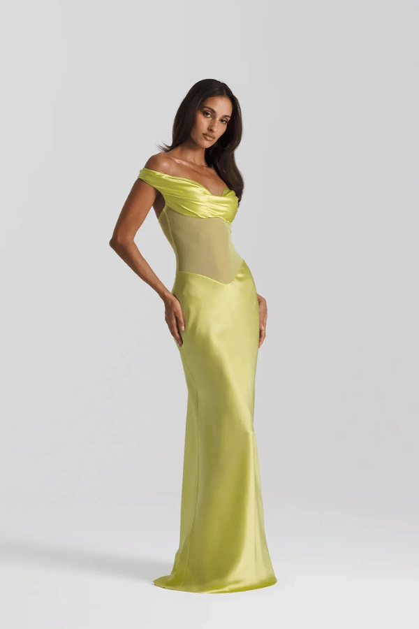 Gwyneth Gown Chartreuse Modern Fit animal-print