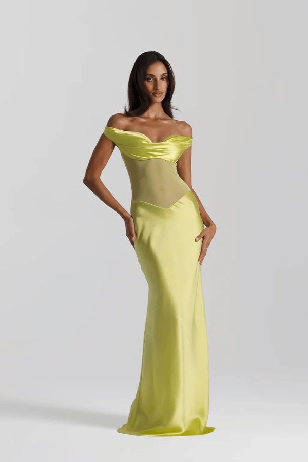 Gwyneth Gown Chartreuse MoldResistantTexture