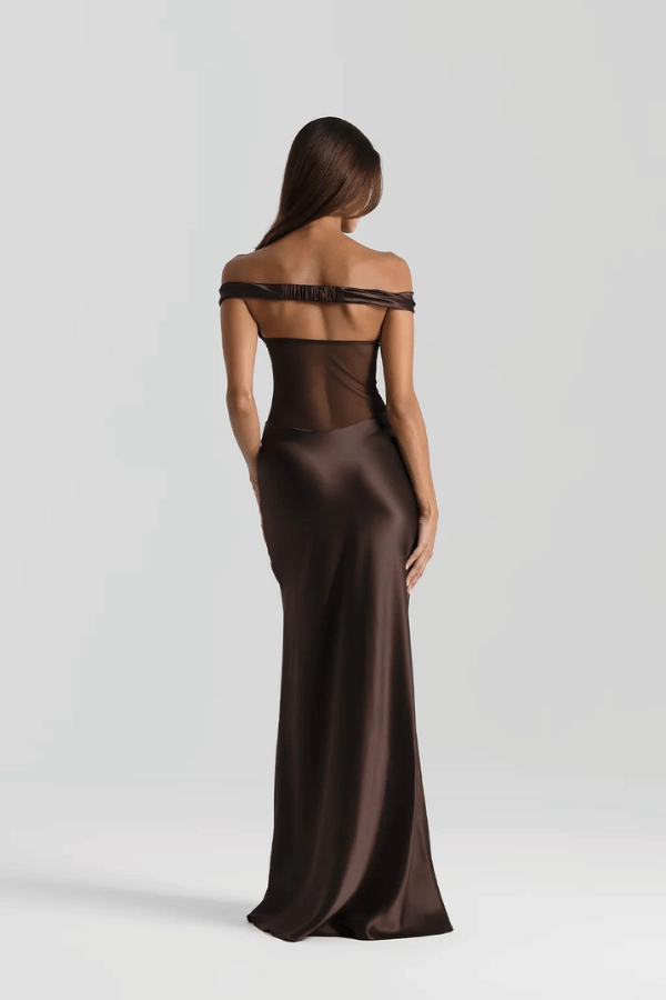 Gwyneth Gown Espresso Cozy Energy Classic structured dress