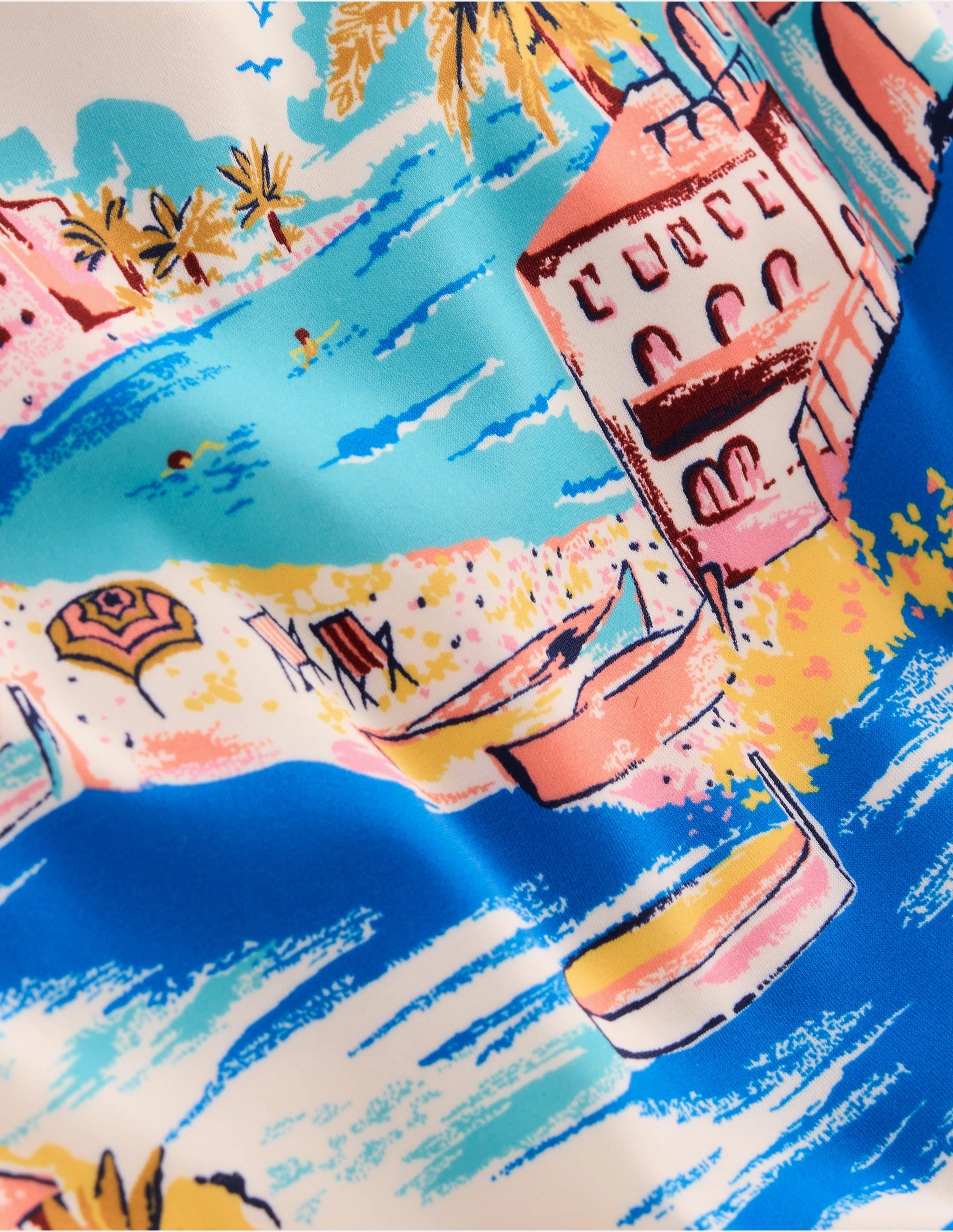 Smart purchase Lightweight-material Hallie Frill Strap Swimsuit-Multi Coastal Scene