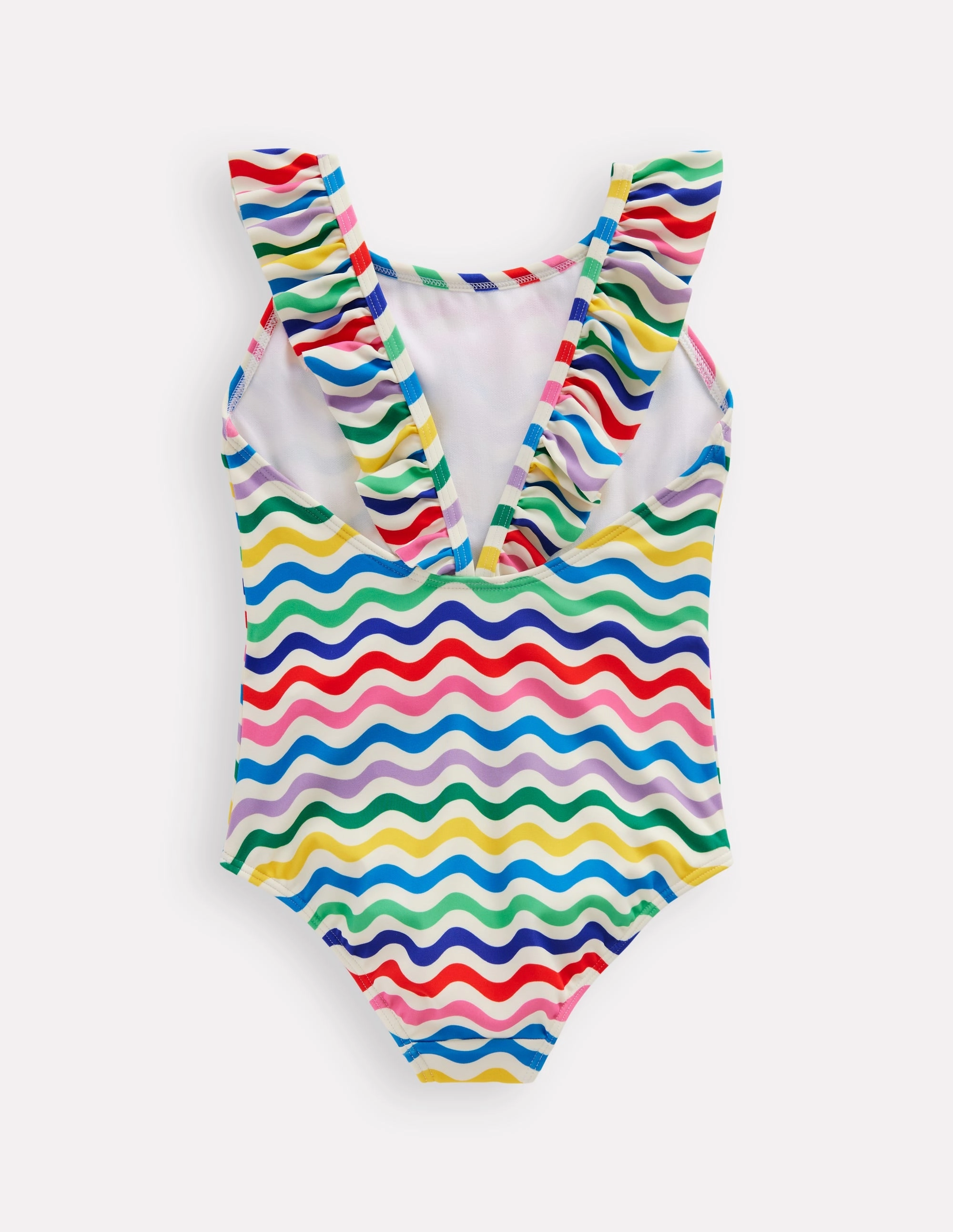 Hallie Frill Strap Swimsuit-Multi Mini Wave Water Adventures