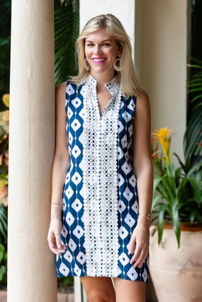 Feminine off-the-shoulder gown Korean Mood Harbour Island Dress / Navy