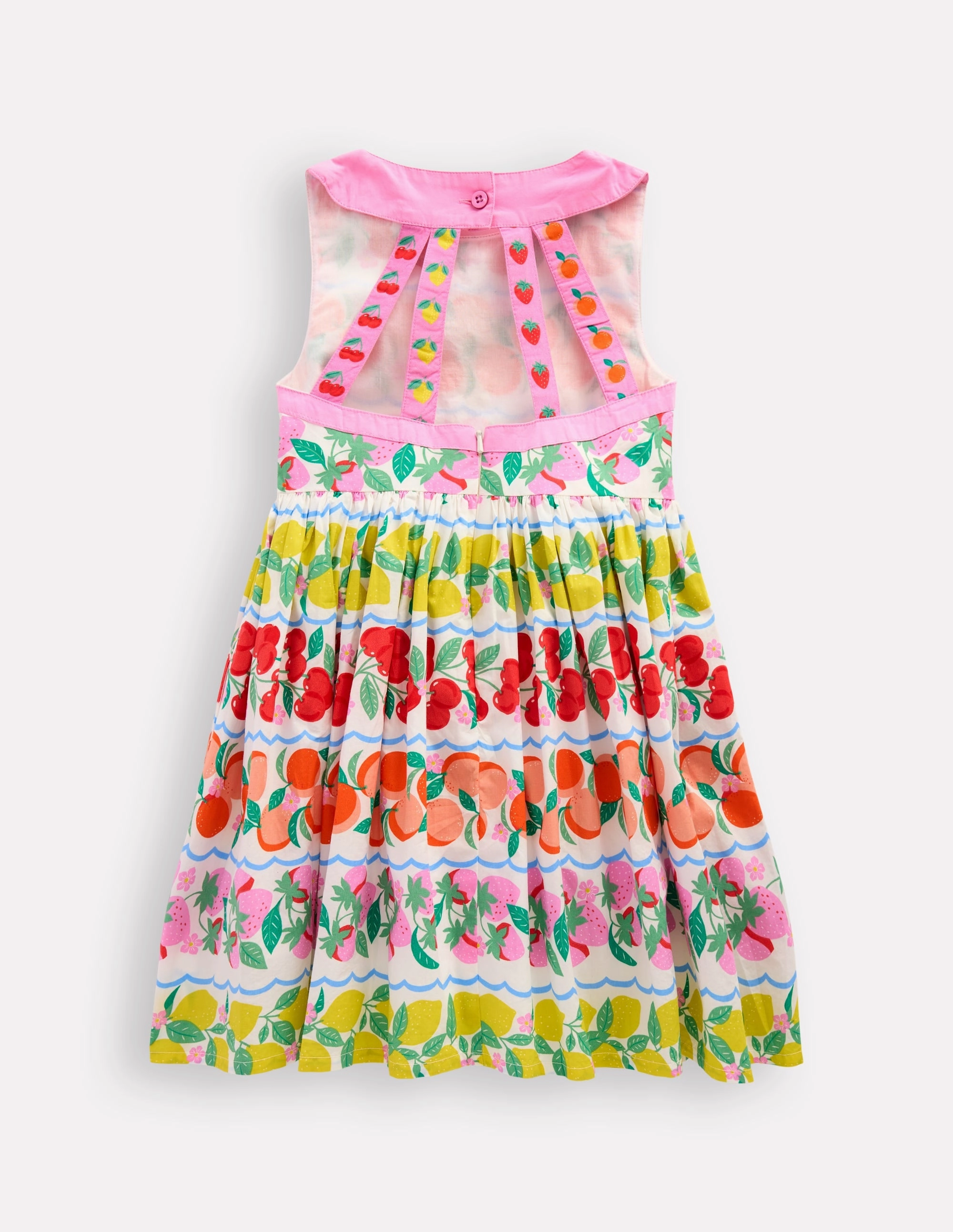 Harlow Back Detail Dress-Rainbow Fruit Stripe Low Key