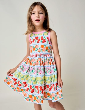 Soft Harmony Layered Fit Harlow Back Detail Dress-Rainbow Fruit Stripe