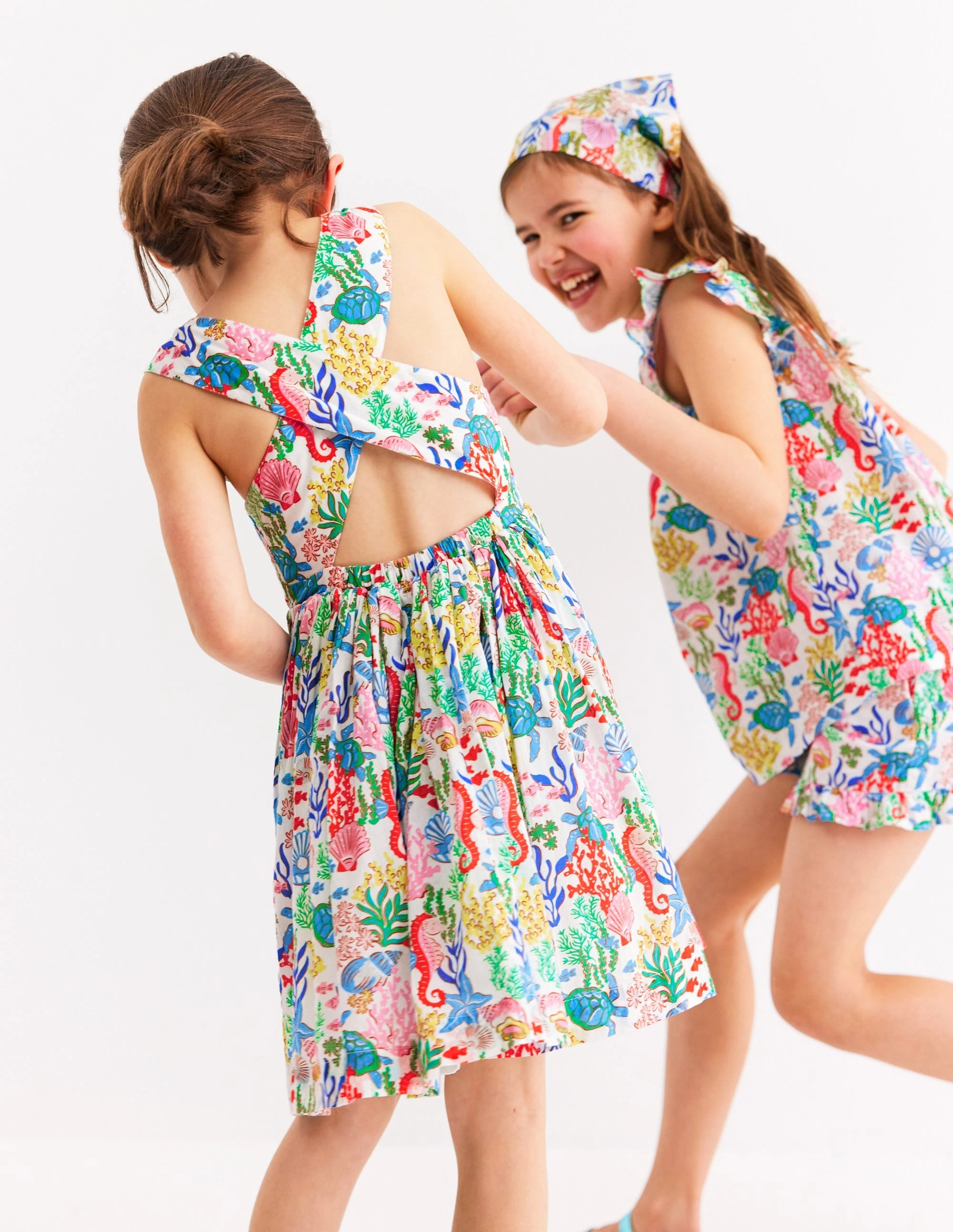 Harper Cross-Back Dress-Multi Coral Cove Bold Look Breathable Wearable